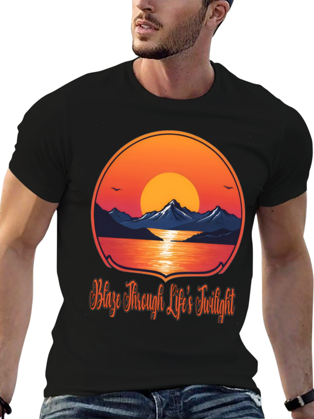 Sunset Mountain Graphic Tee - Blaze Through Life