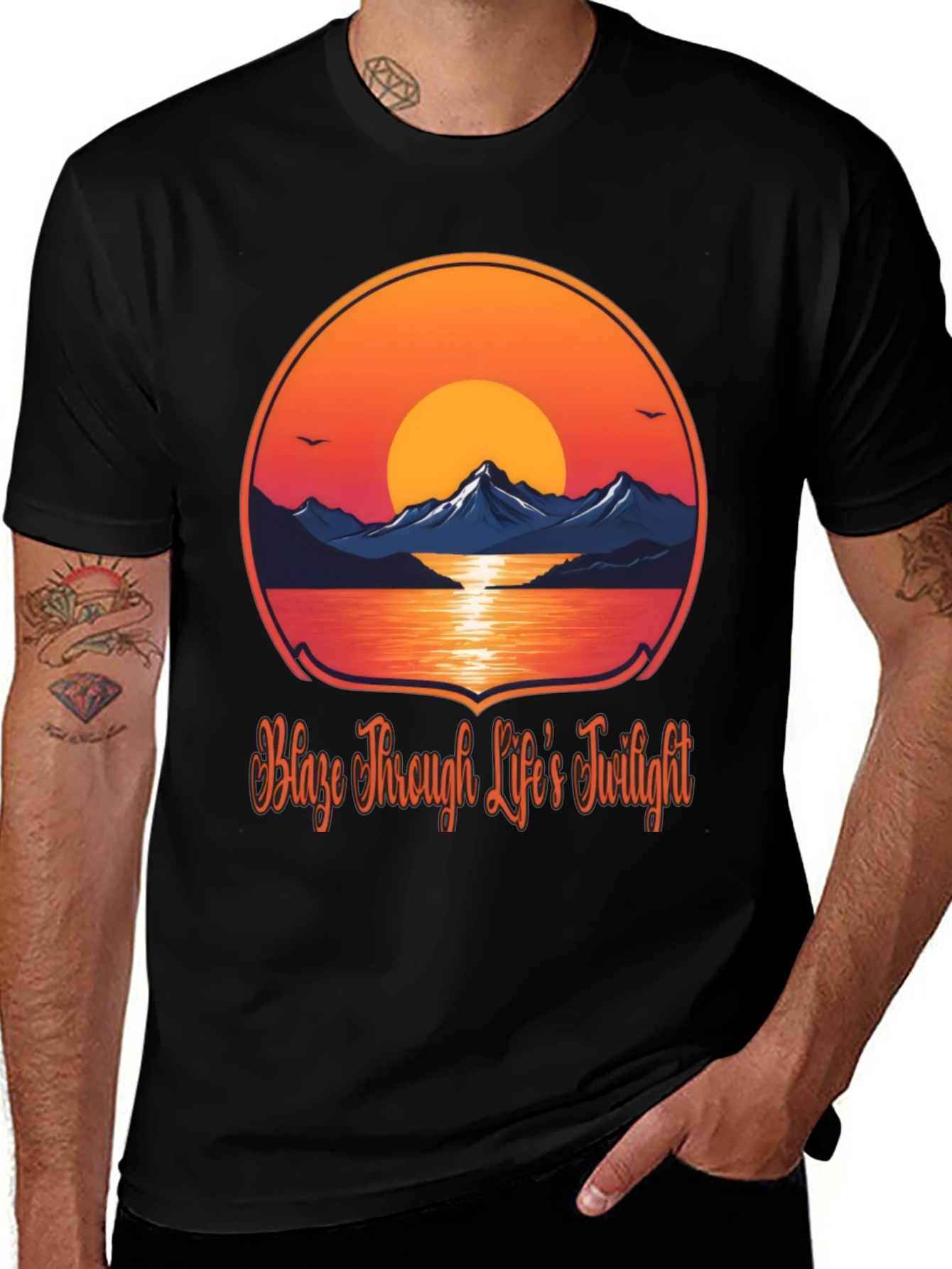 Sunset Mountain Graphic Tee - Blaze Through Life