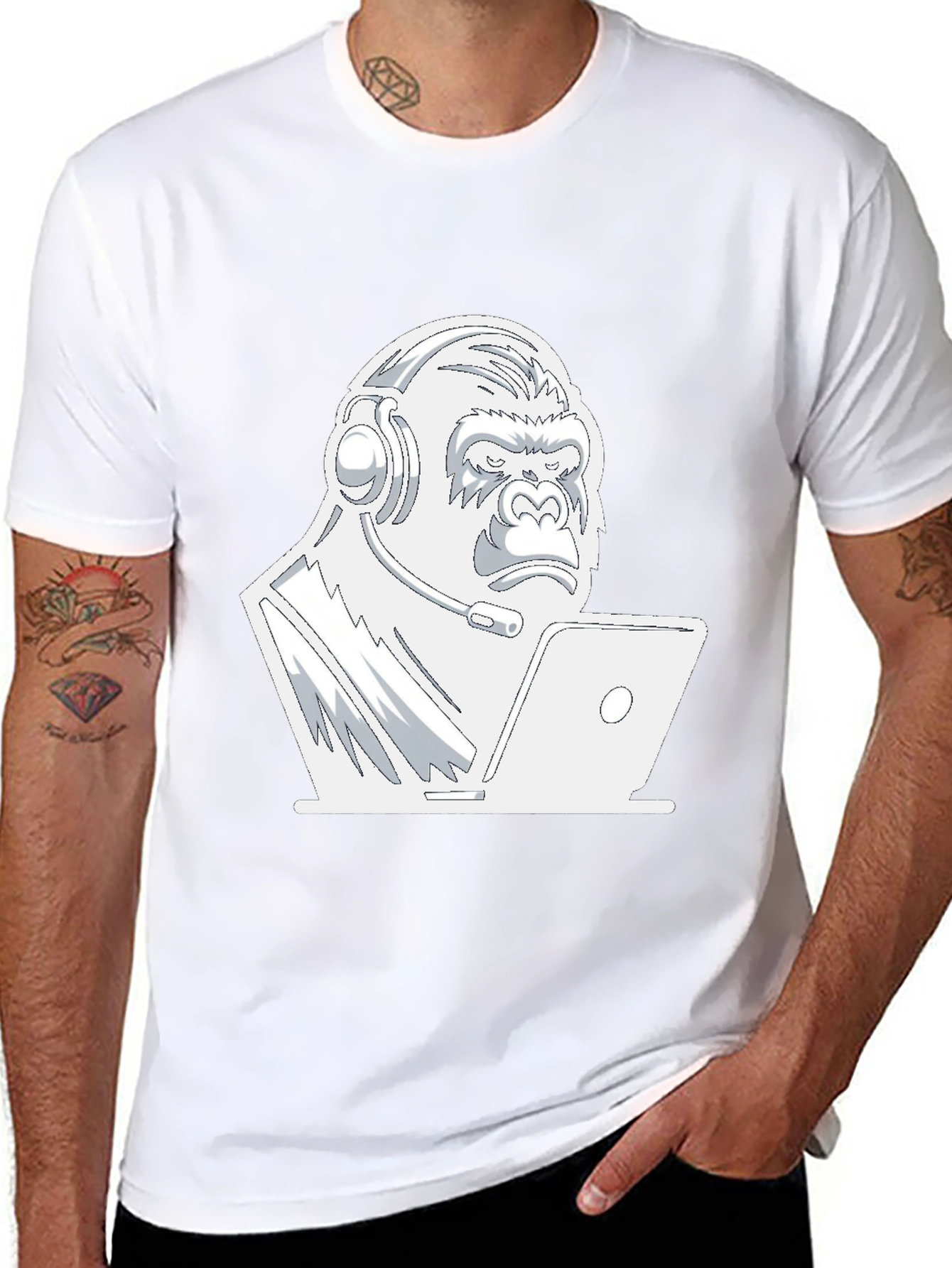 Gamer Gorilla Graphic Tee - Black T-Shirt
