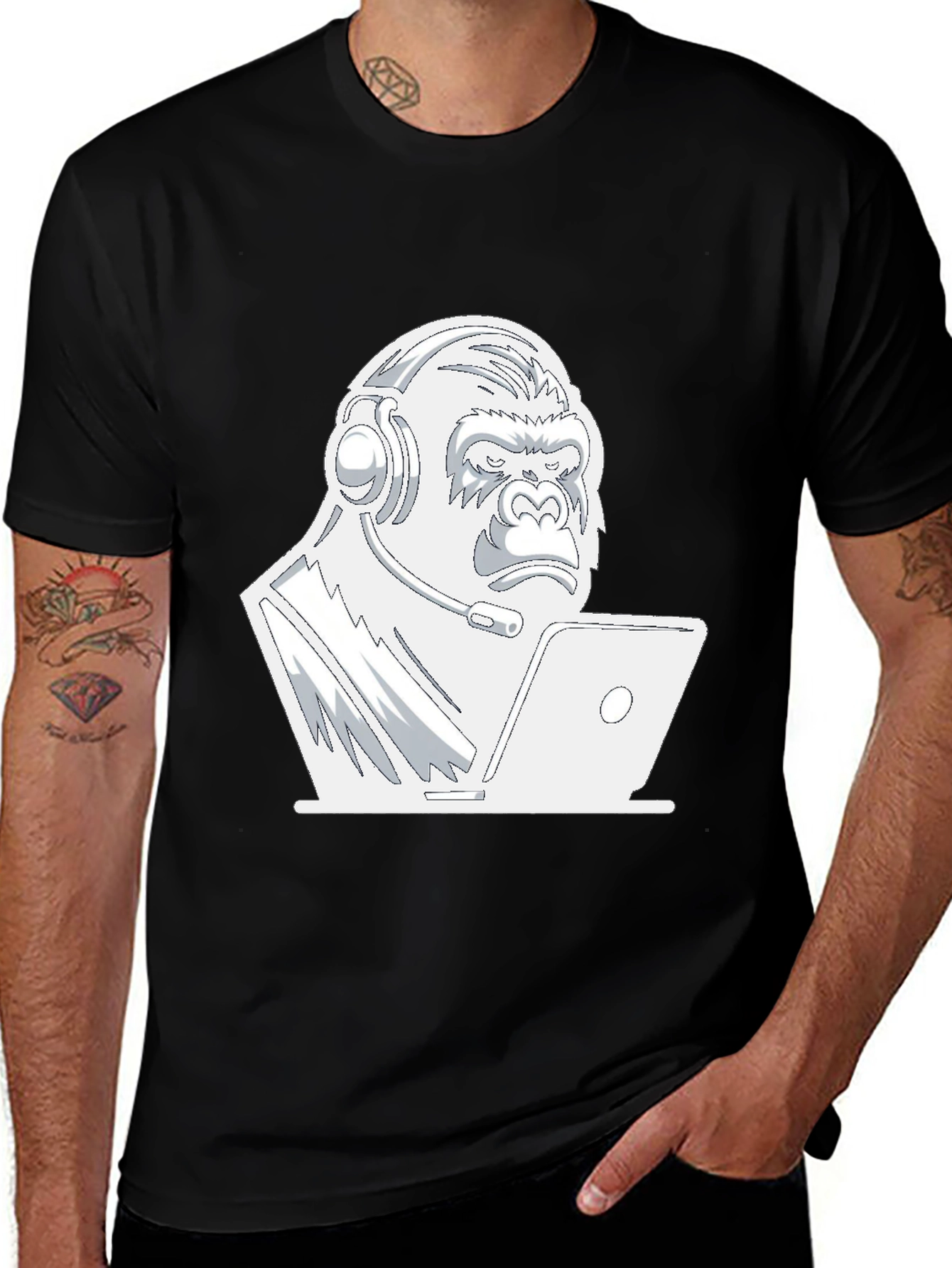 Gamer Gorilla Graphic Tee - Black T-Shirt