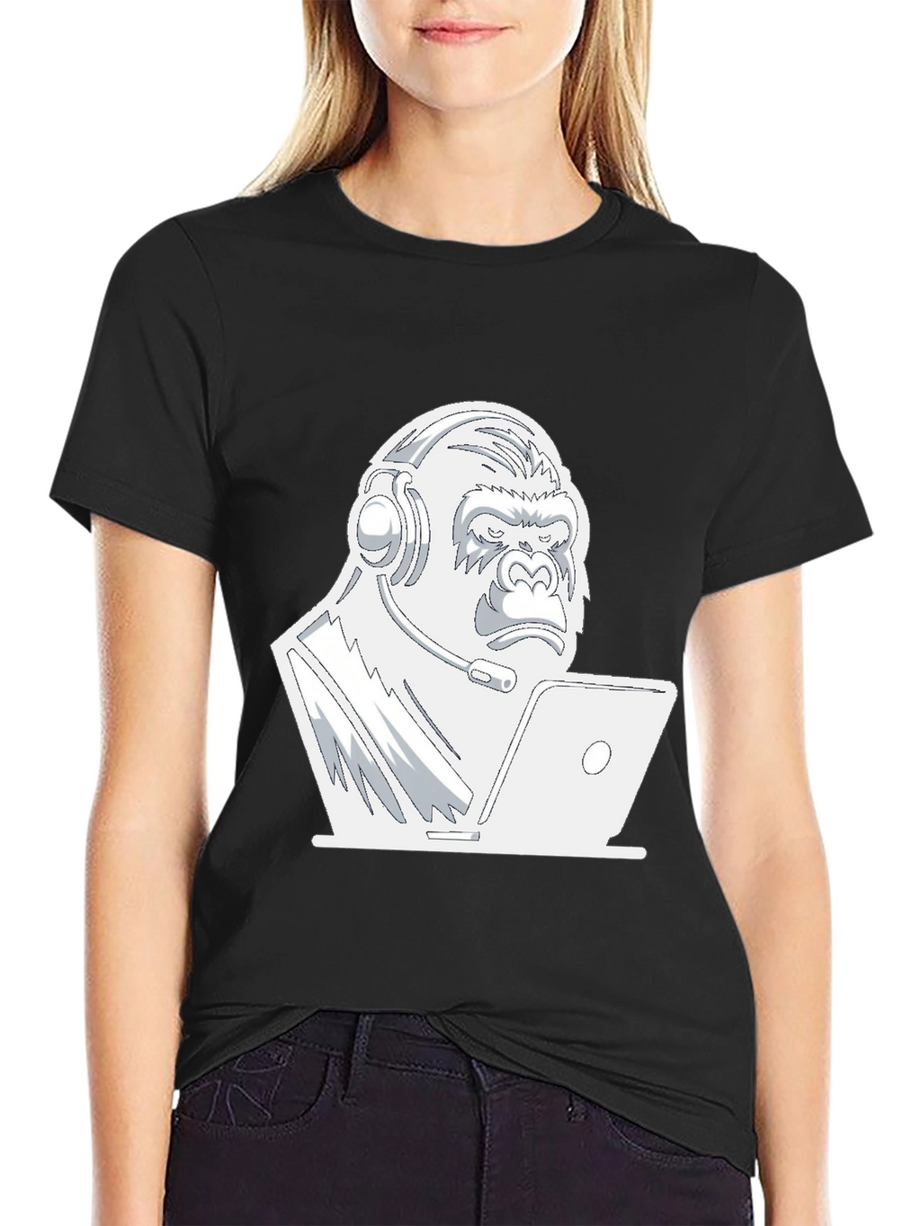 Gamer Gorilla Graphic Tee - Black T-Shirt