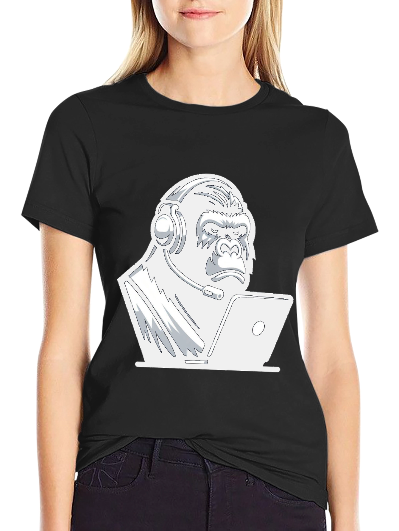 Gamer Gorilla Graphic Tee - Black T-Shirt