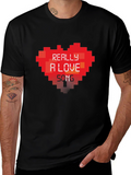 Pixel Heart Love Song Graphic T-Shirt