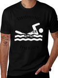 Swimming Cheaper Than Therapy Graphic T-Shirt