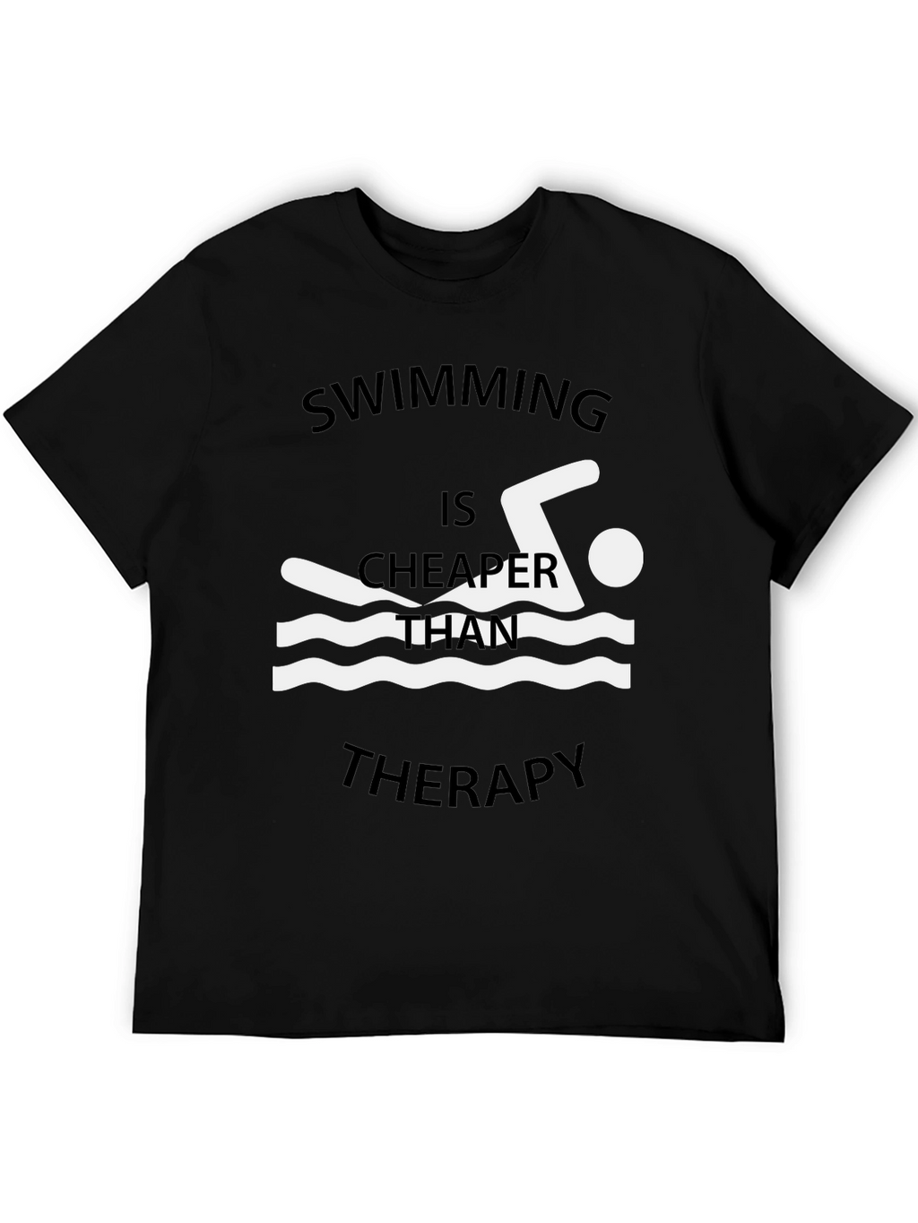 Swimming Cheaper Than Therapy Graphic T-Shirt