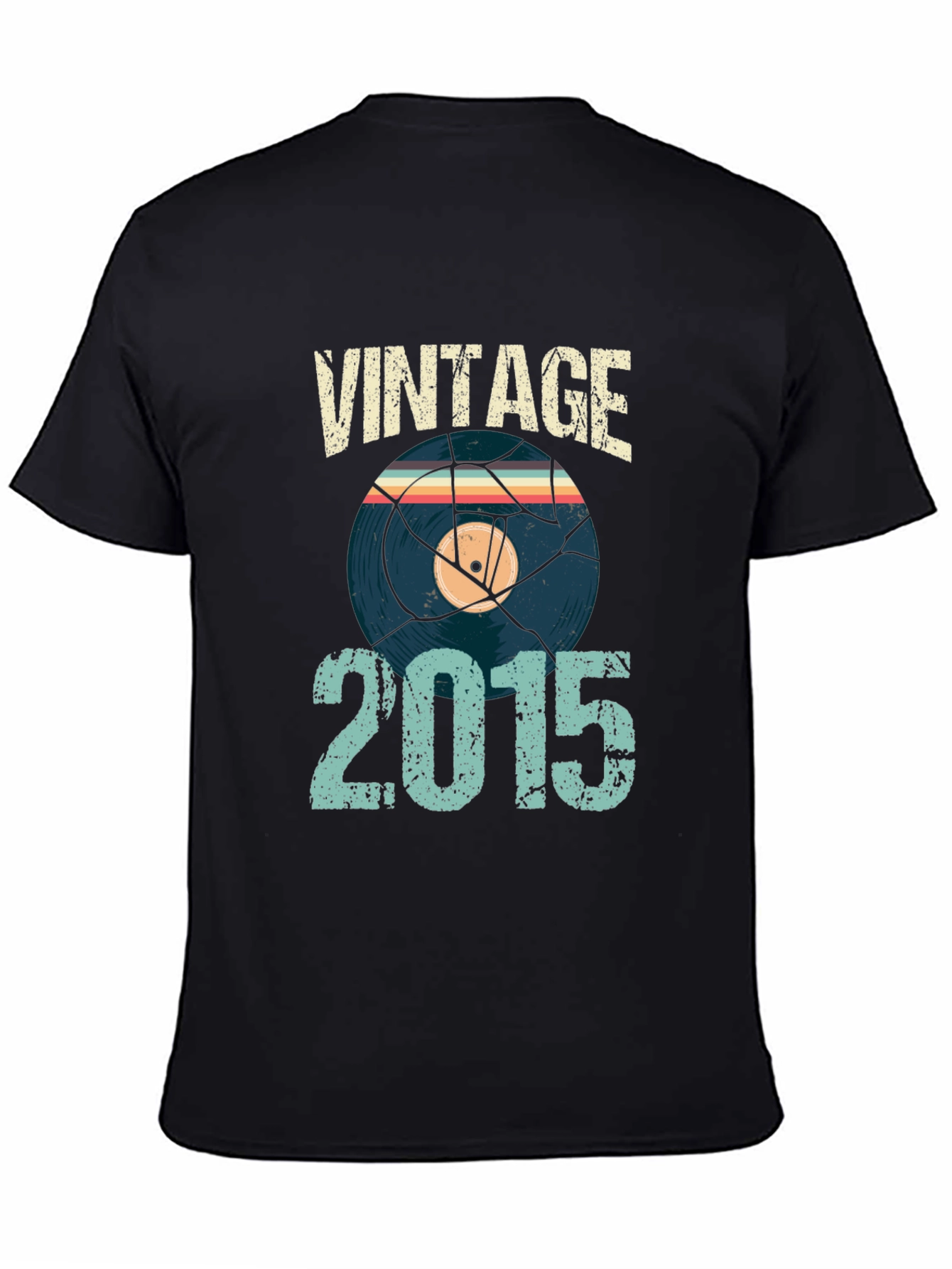 Vintage 2015 Vinyl Record Graphic Tee