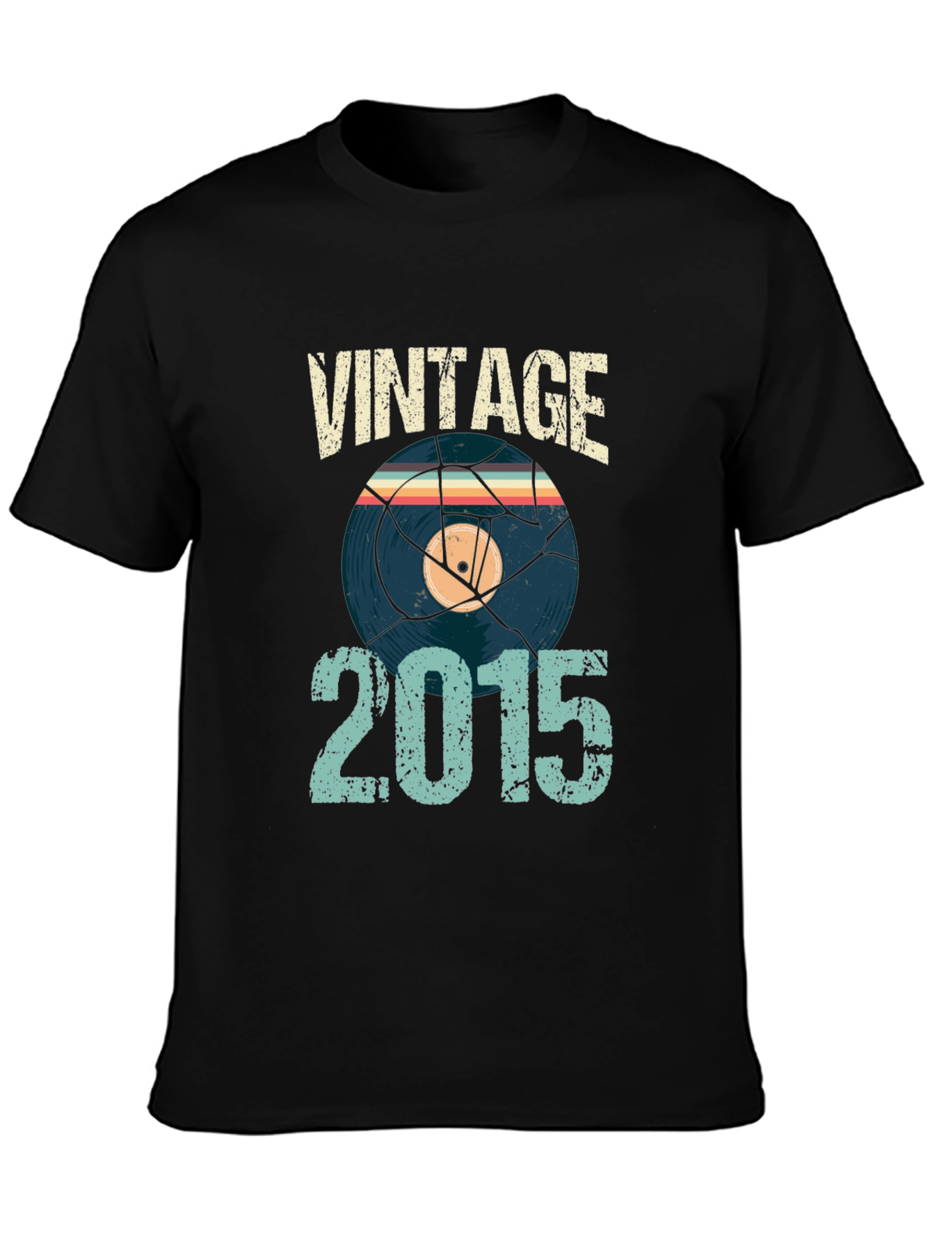 Vintage 2015 Vinyl Record Graphic Tee