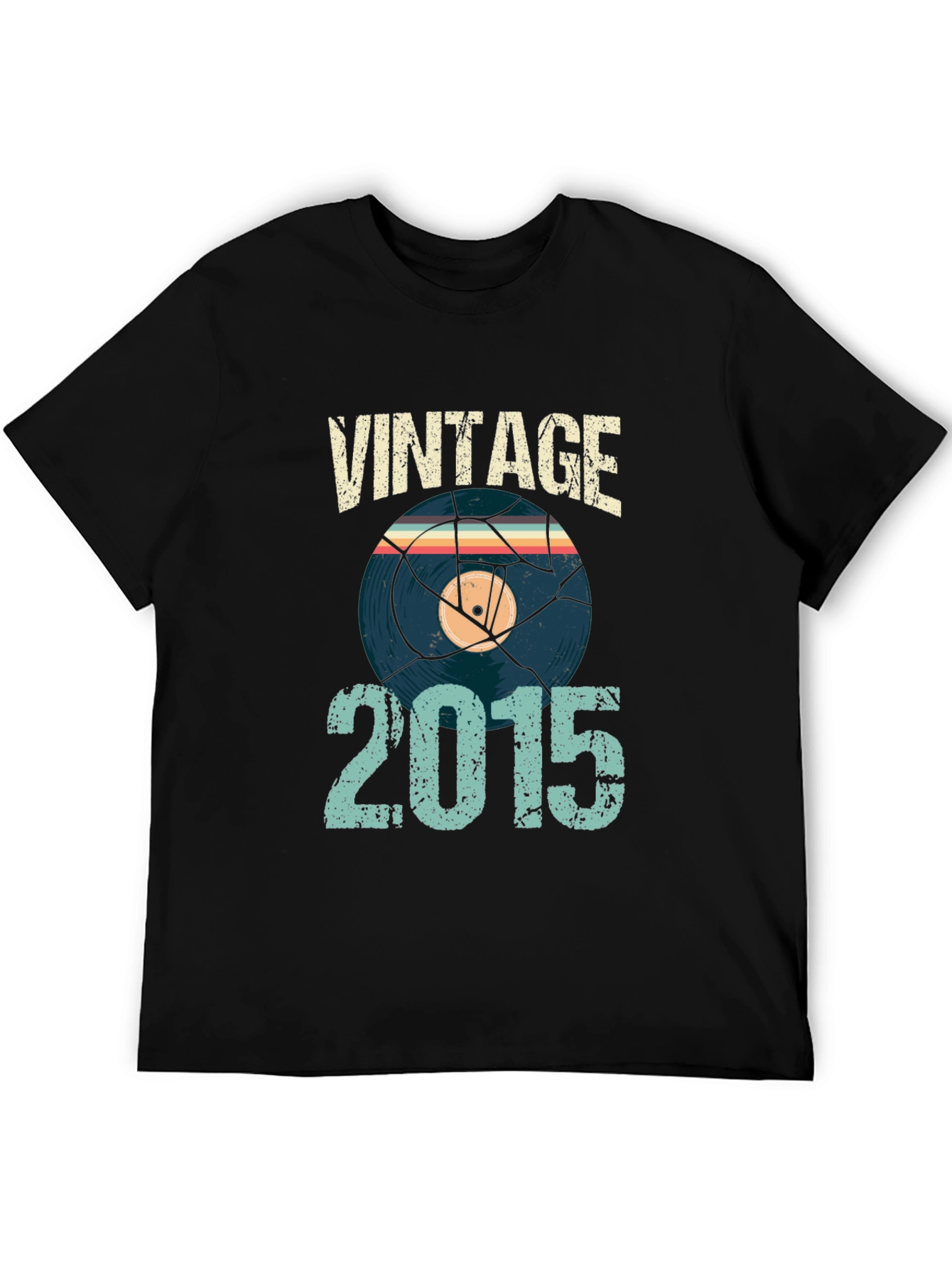 Vintage 2015 Vinyl Record Graphic Tee