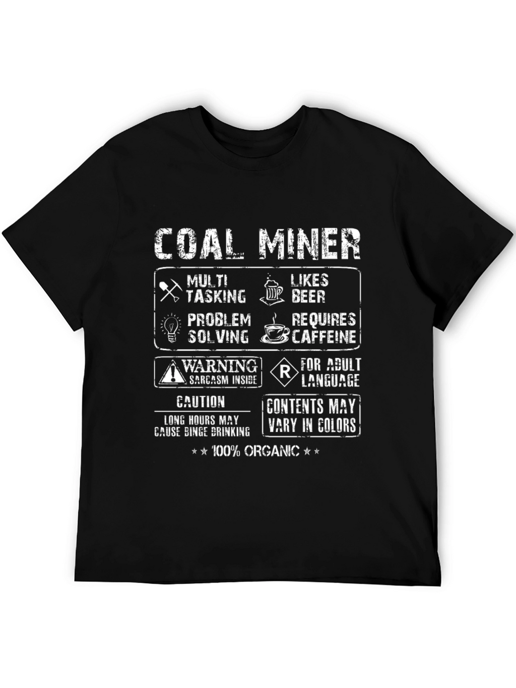 Coal Miner Graphic T-Shirt - 100% Organic