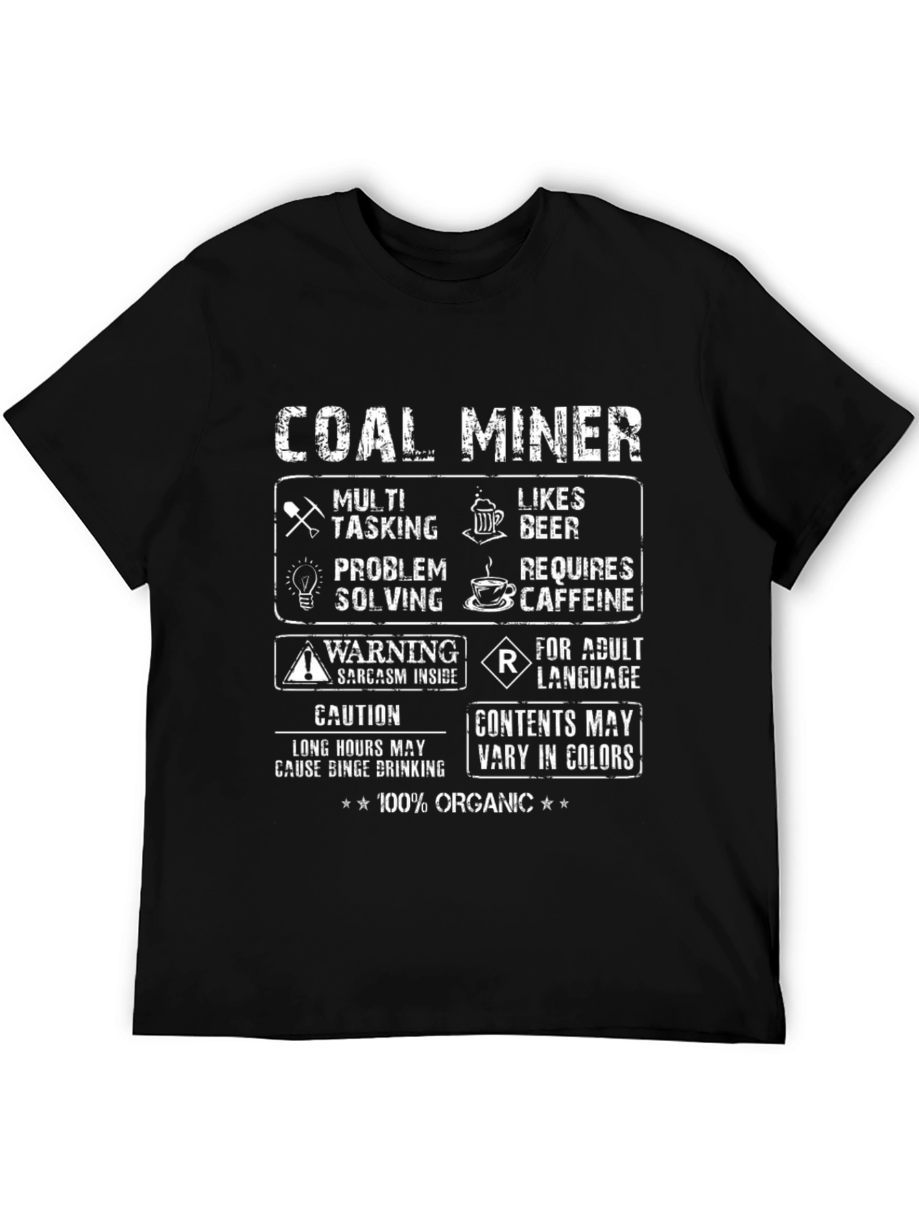 Coal Miner Graphic T-Shirt - 100% Organic