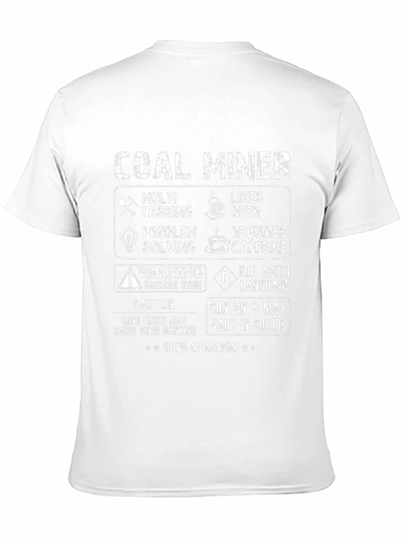 Coal Miner Graphic T-Shirt - 100% Organic