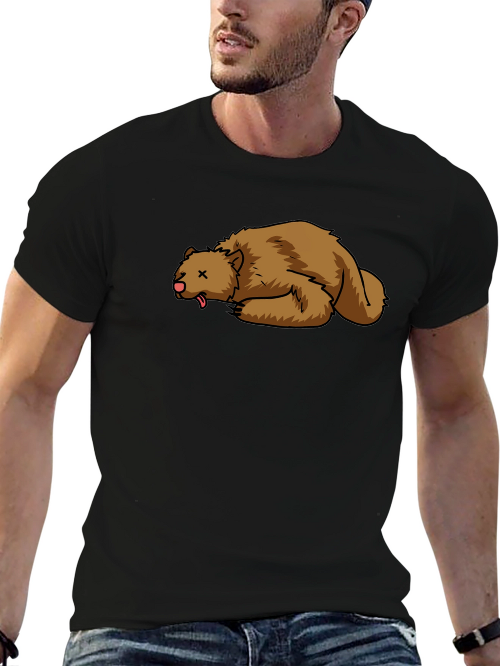 Cartoon Dead Bear T-Shirt - Soft Cotton Tee