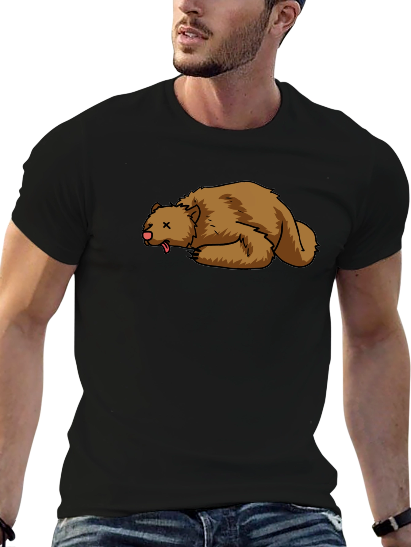 Cartoon Dead Bear T-Shirt - Soft Cotton Tee