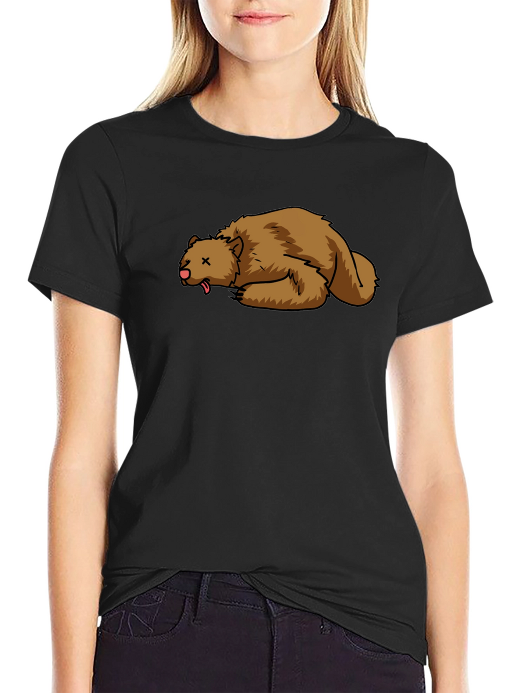 Cartoon Dead Bear T-Shirt - Soft Cotton Tee