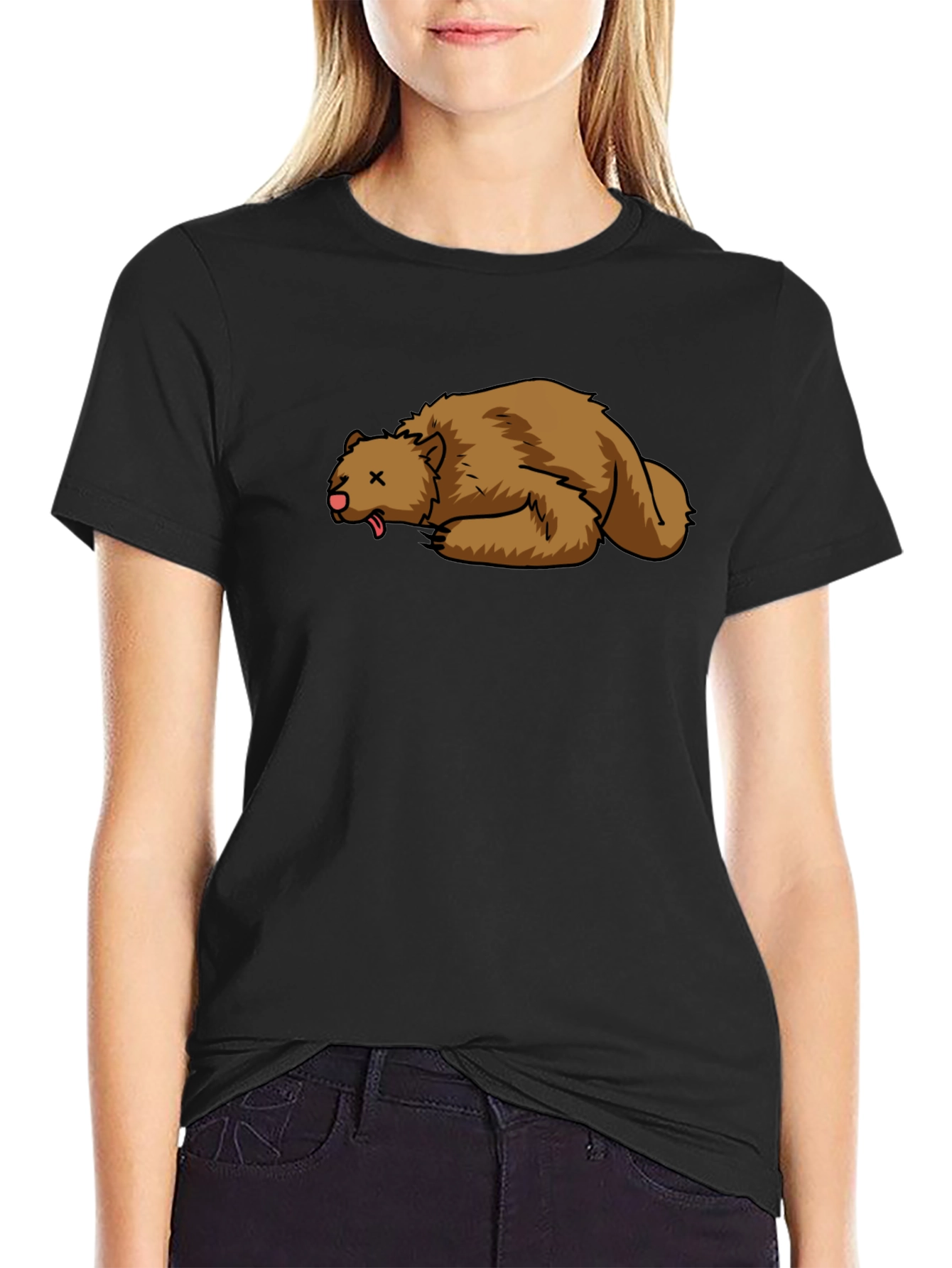 Cartoon Dead Bear T-Shirt - Soft Cotton Tee