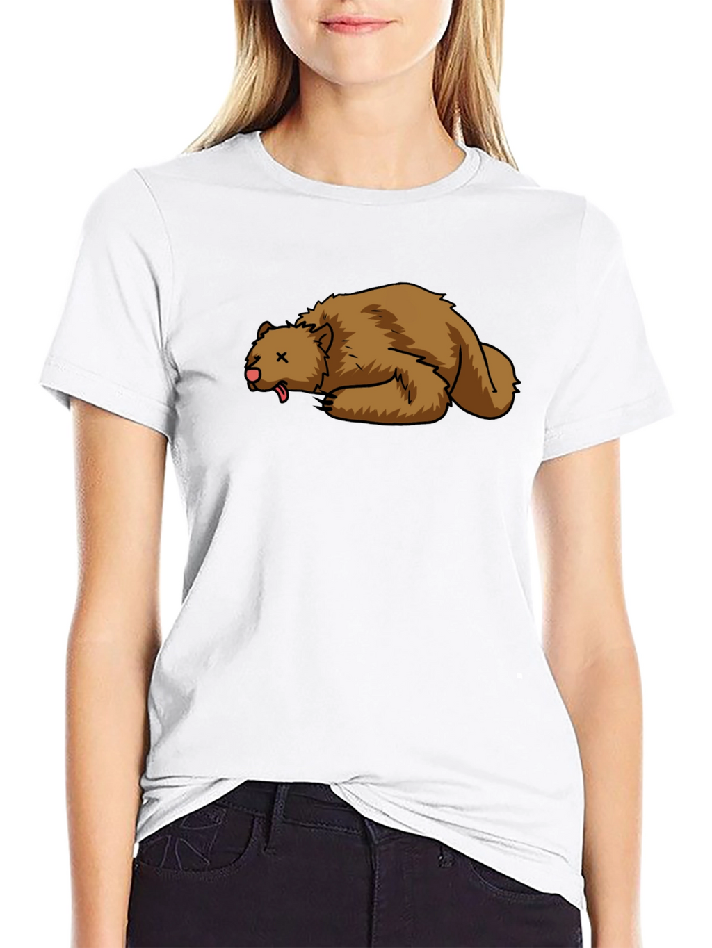Cartoon Dead Bear T-Shirt - Soft Cotton Tee