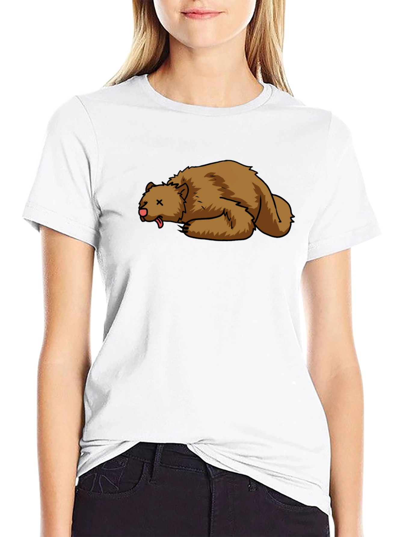 Cartoon Dead Bear T-Shirt - Soft Cotton Tee