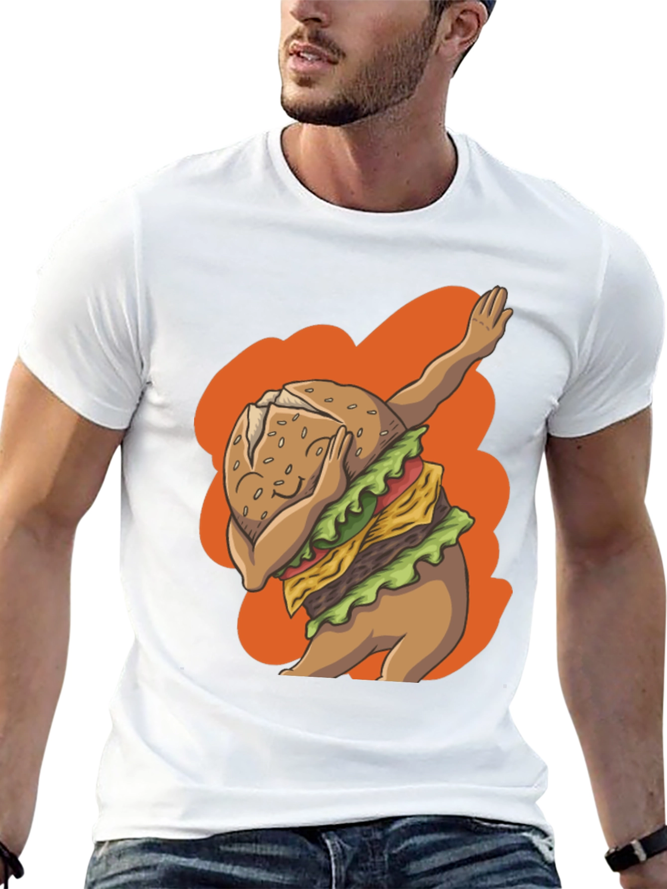Dabbing Burger Graphic Tee - Trendy Casual Wear