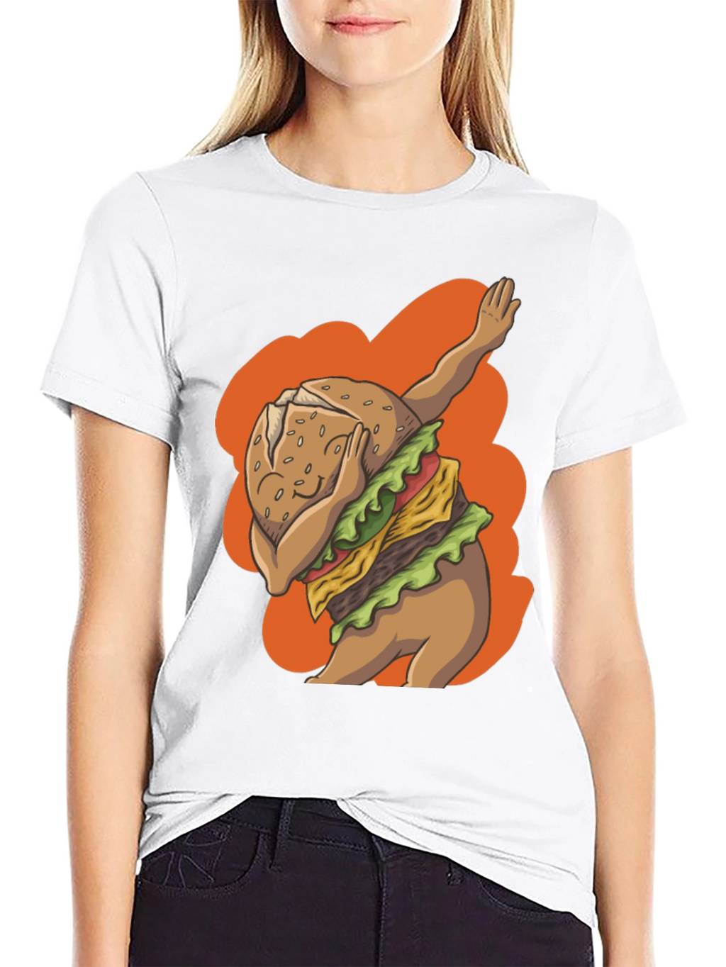 Dabbing Burger Graphic Tee - Trendy Casual Wear