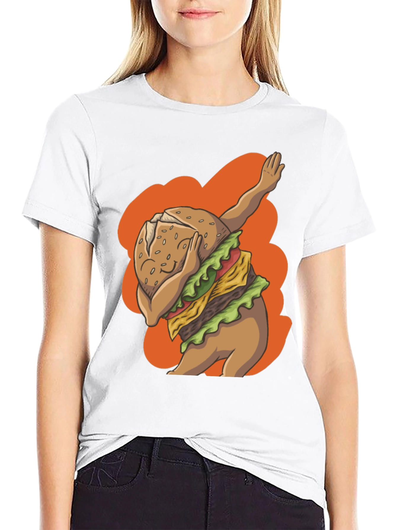 Dabbing Burger Graphic Tee - Trendy Casual Wear