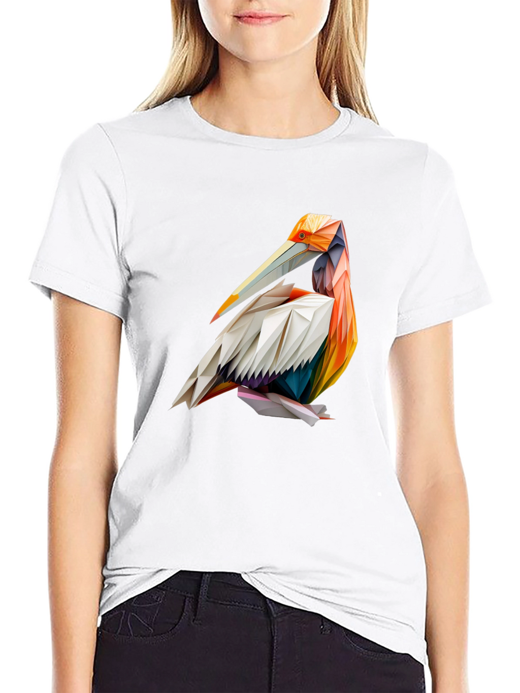 Geometric Pelican Graphic T-Shirt