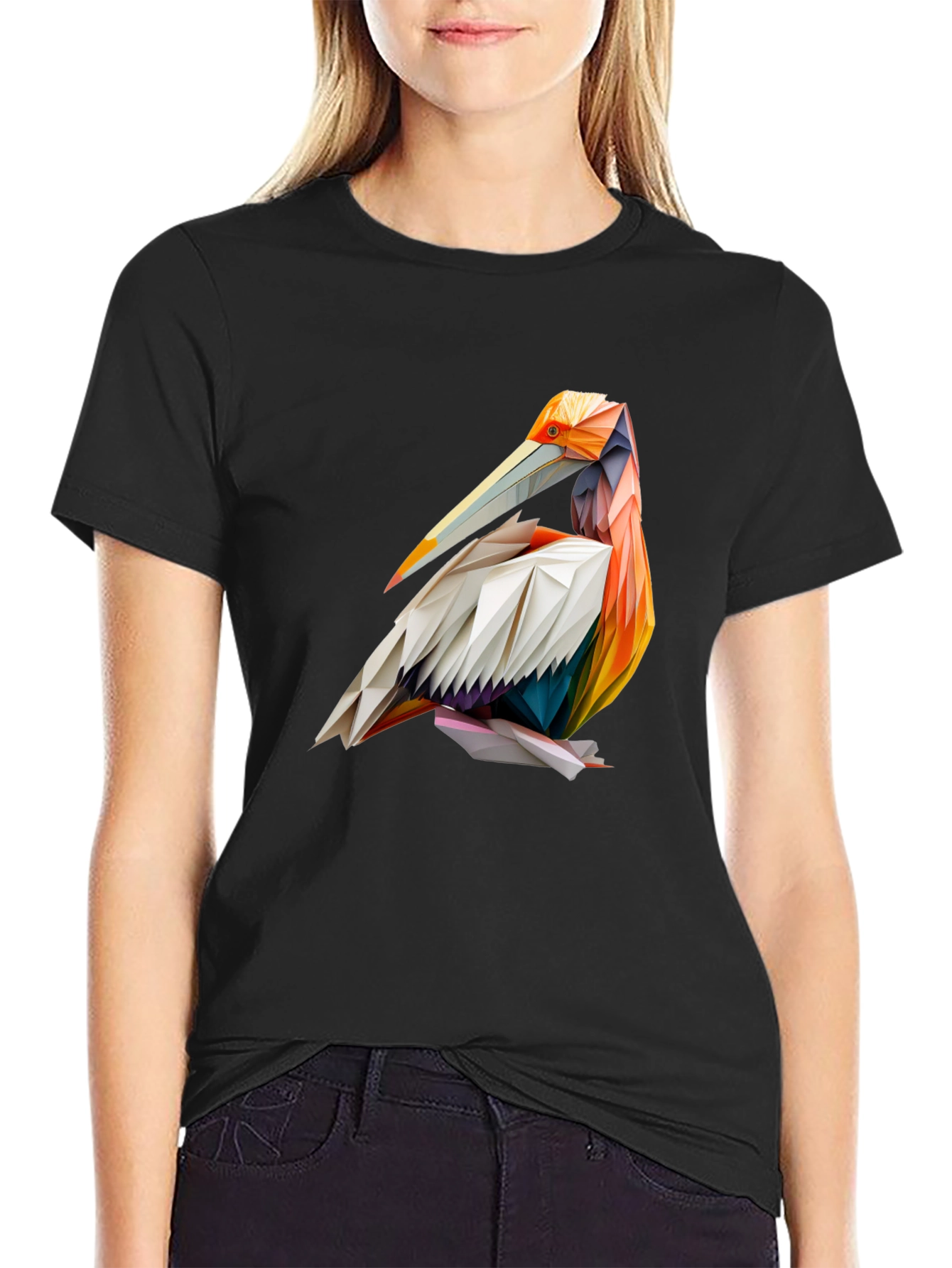 Geometric Pelican Graphic T-Shirt