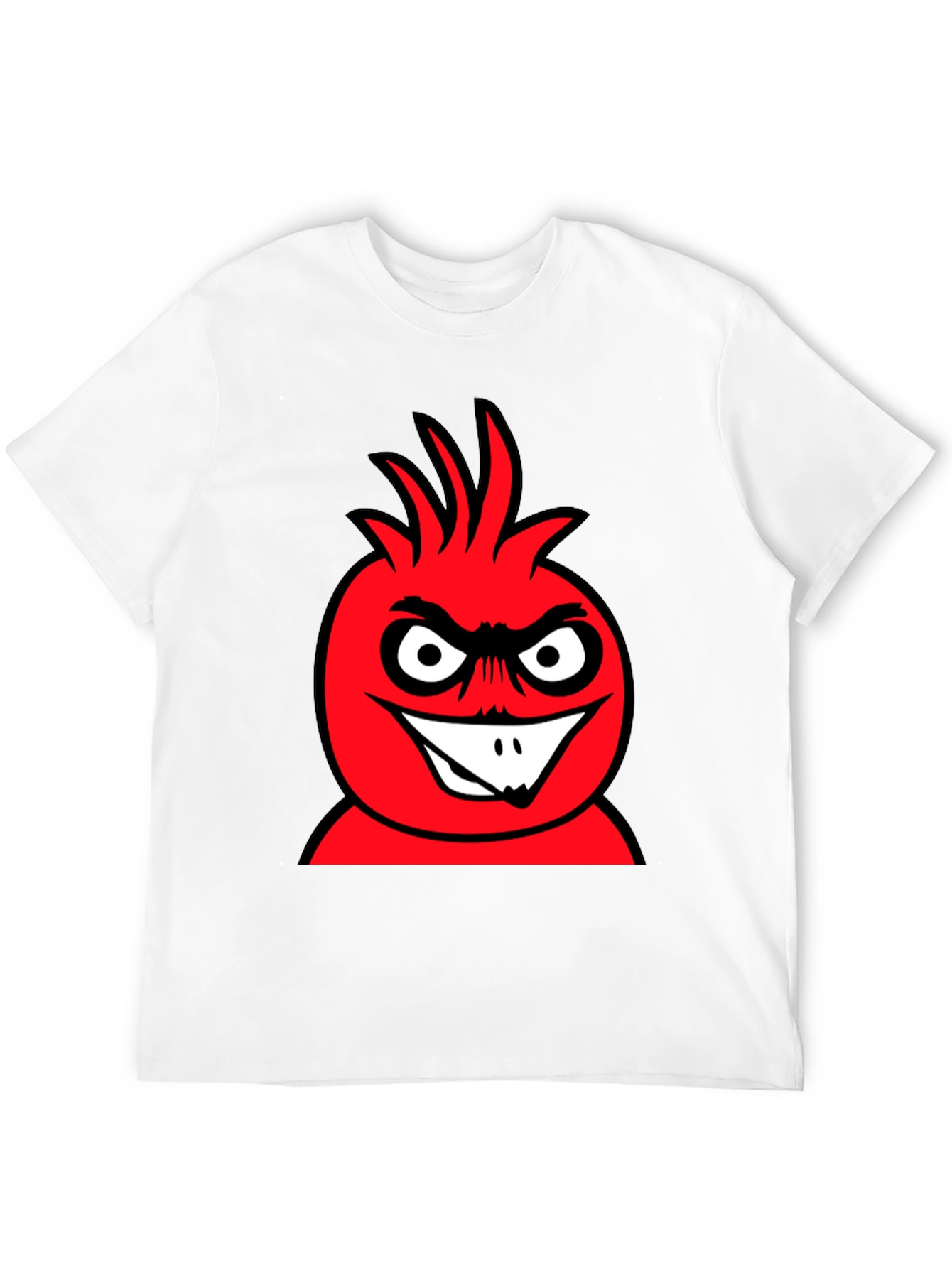 Mens Black T-Shirt with Red Cartoon Graphic