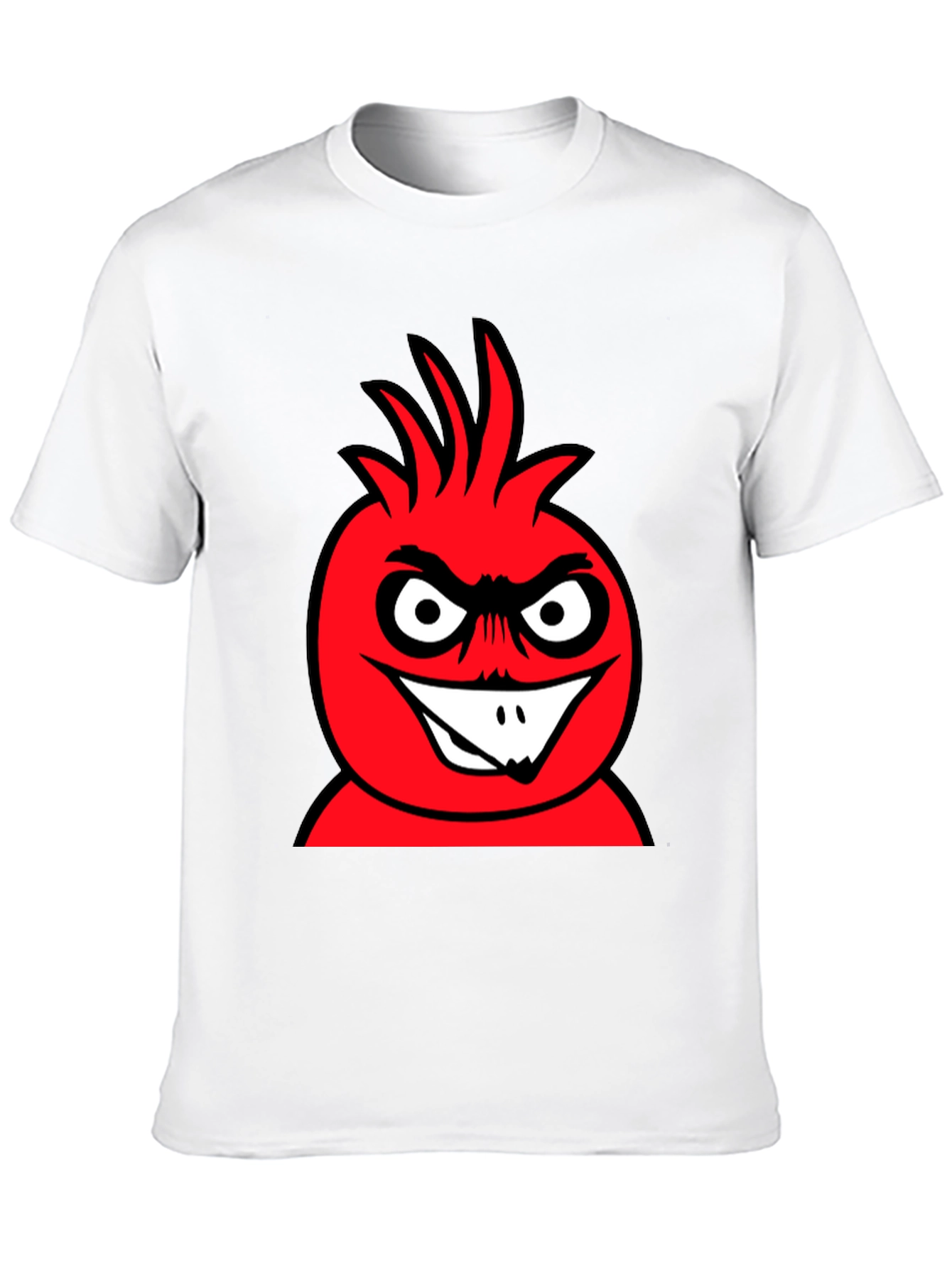 Mens Black T-Shirt with Red Cartoon Graphic