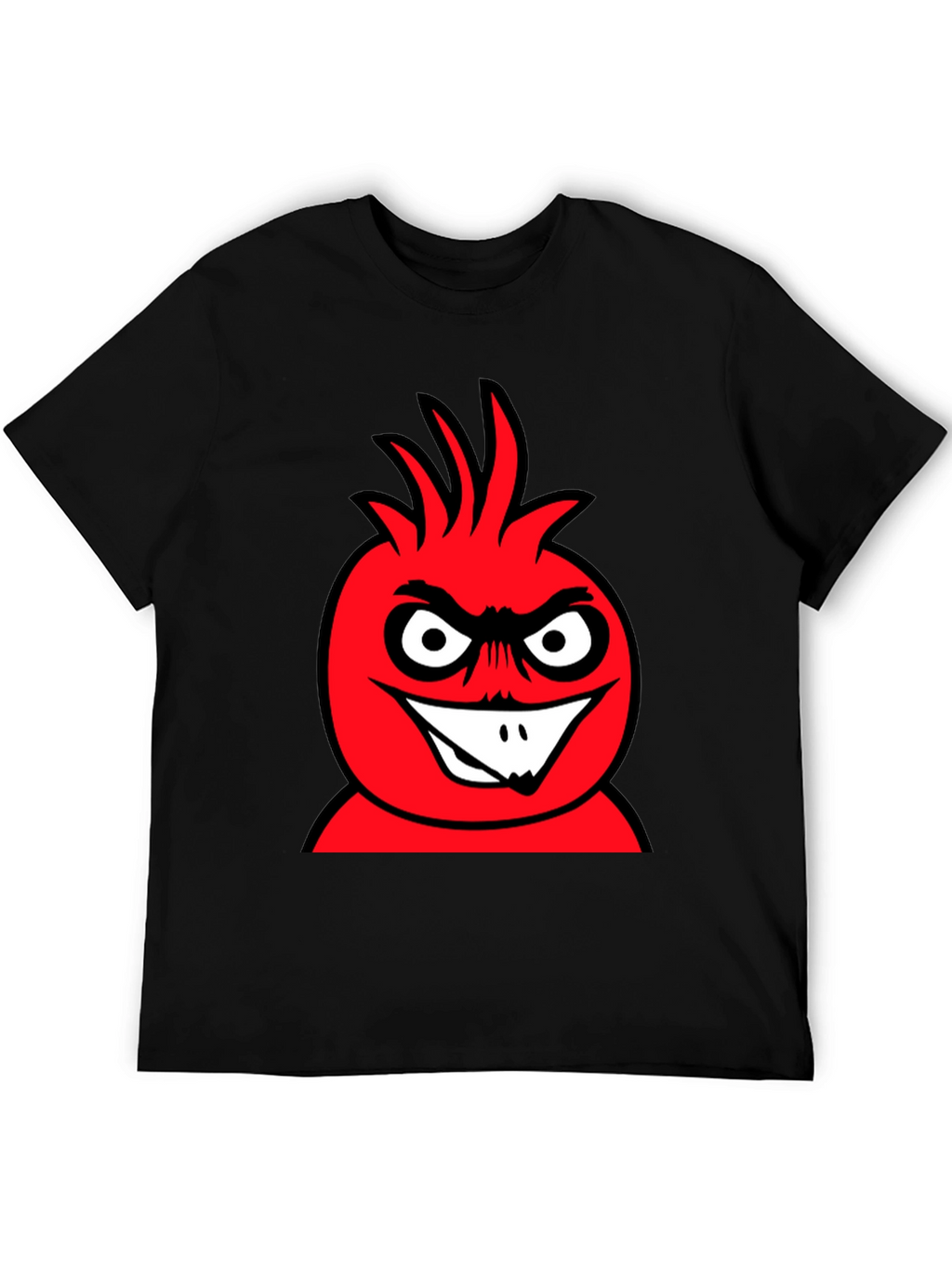 Mens Black T-Shirt with Red Cartoon Graphic