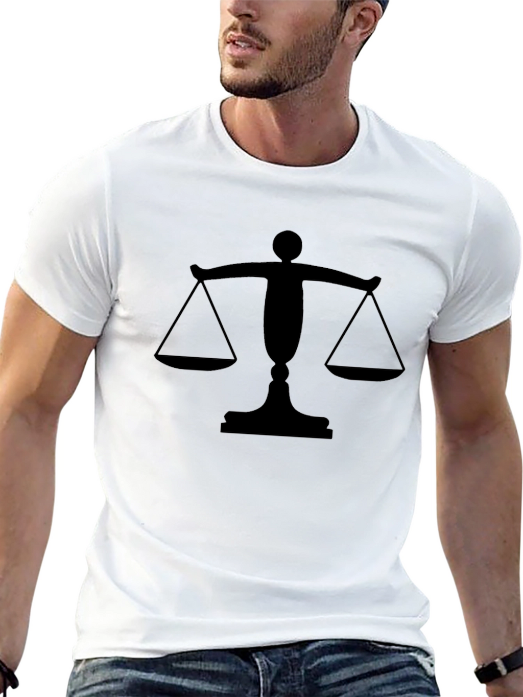Scales of Justice Graphic Tee - Black Cotton T-Shirt