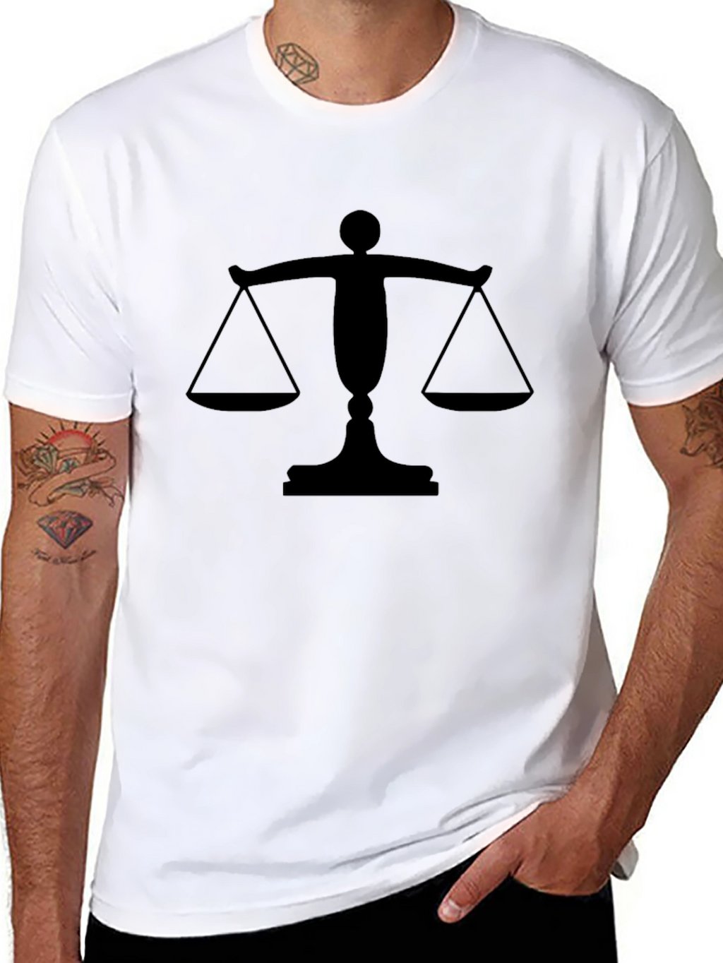 Scales of Justice Graphic Tee - Black Cotton T-Shirt