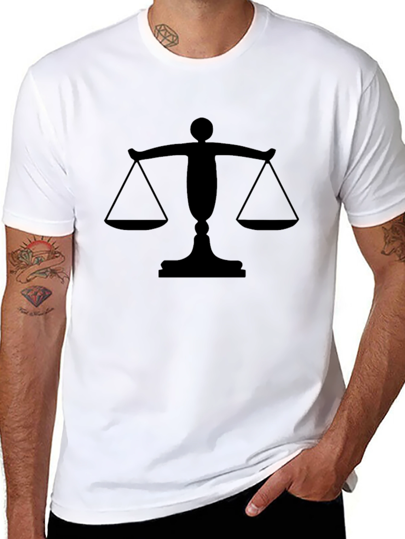 Scales of Justice Graphic Tee - Black Cotton T-Shirt