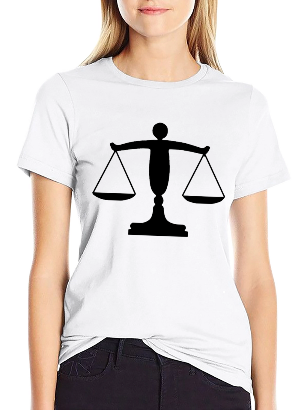 Scales of Justice Graphic Tee - Black Cotton T-Shirt