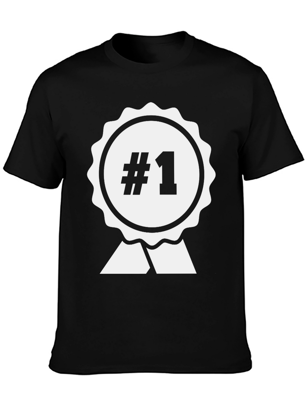 #1 Champion T-Shirt - Black Cotton Graphic Tee