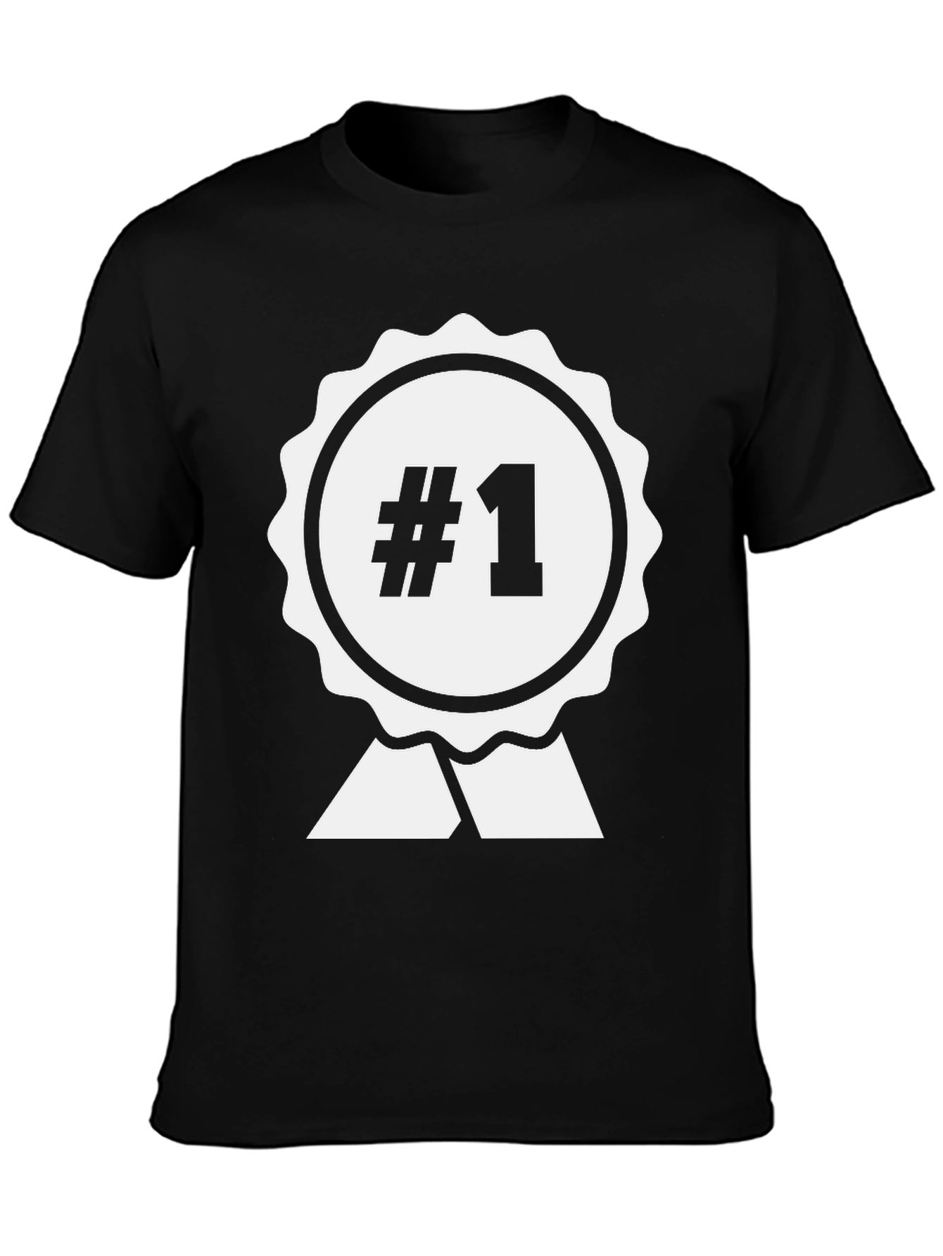 #1 Champion T-Shirt - Black Cotton Graphic Tee