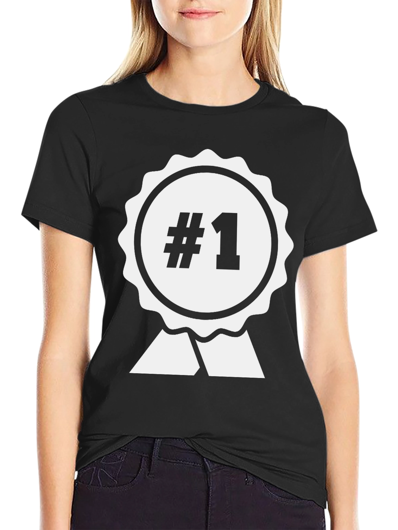 #1 Champion T-Shirt - Black Cotton Graphic Tee