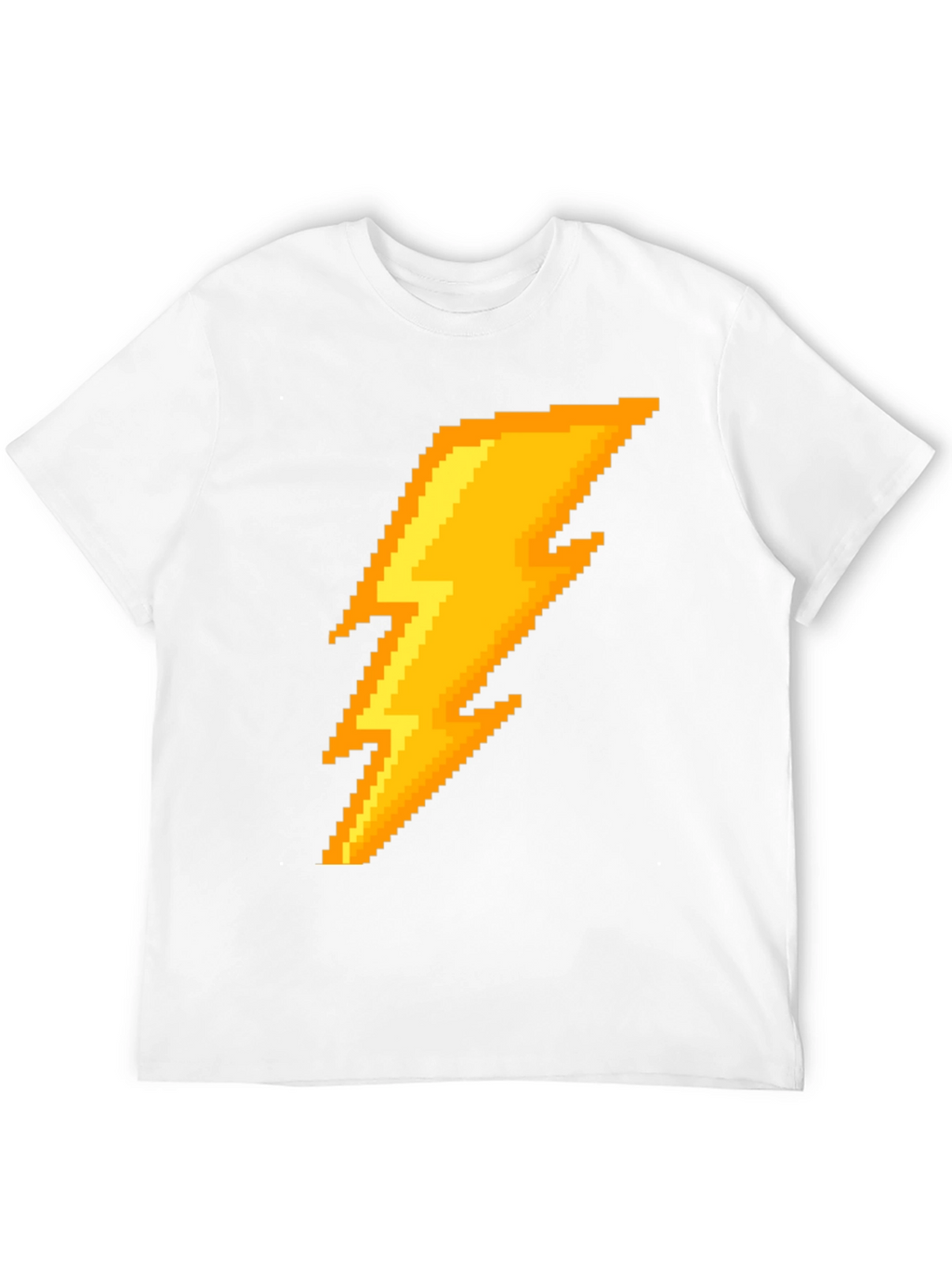 Pixel Lightning Bolt Graphic Tee - Black Cotton T-Shirt