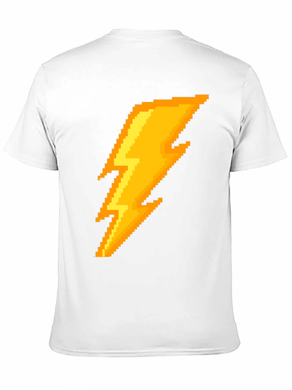 Pixel Lightning Bolt Graphic Tee - Black Cotton T-Shirt