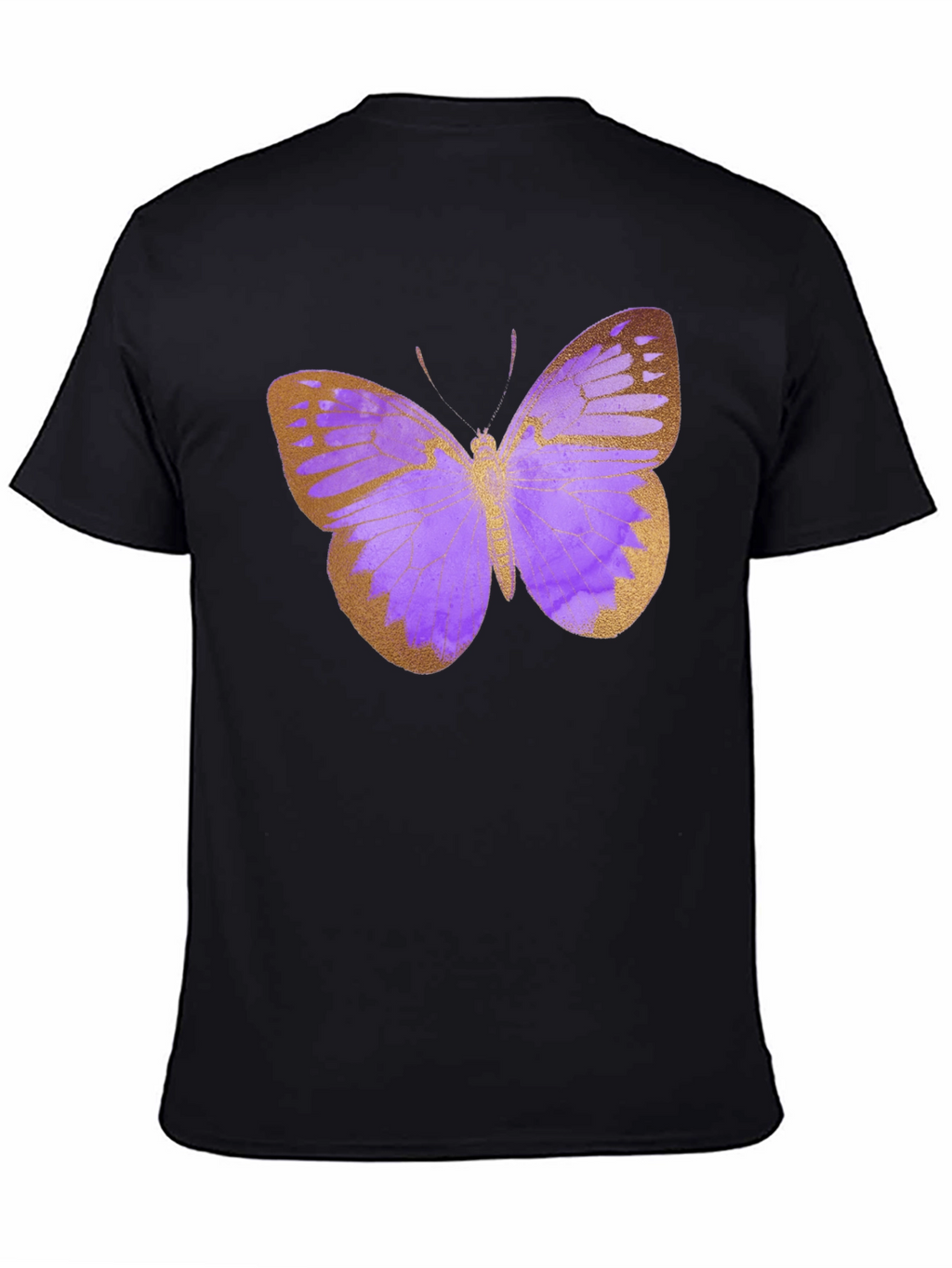 Butterfly Print Black T-Shirt