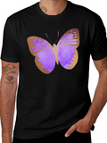 Butterfly Print Black T-Shirt