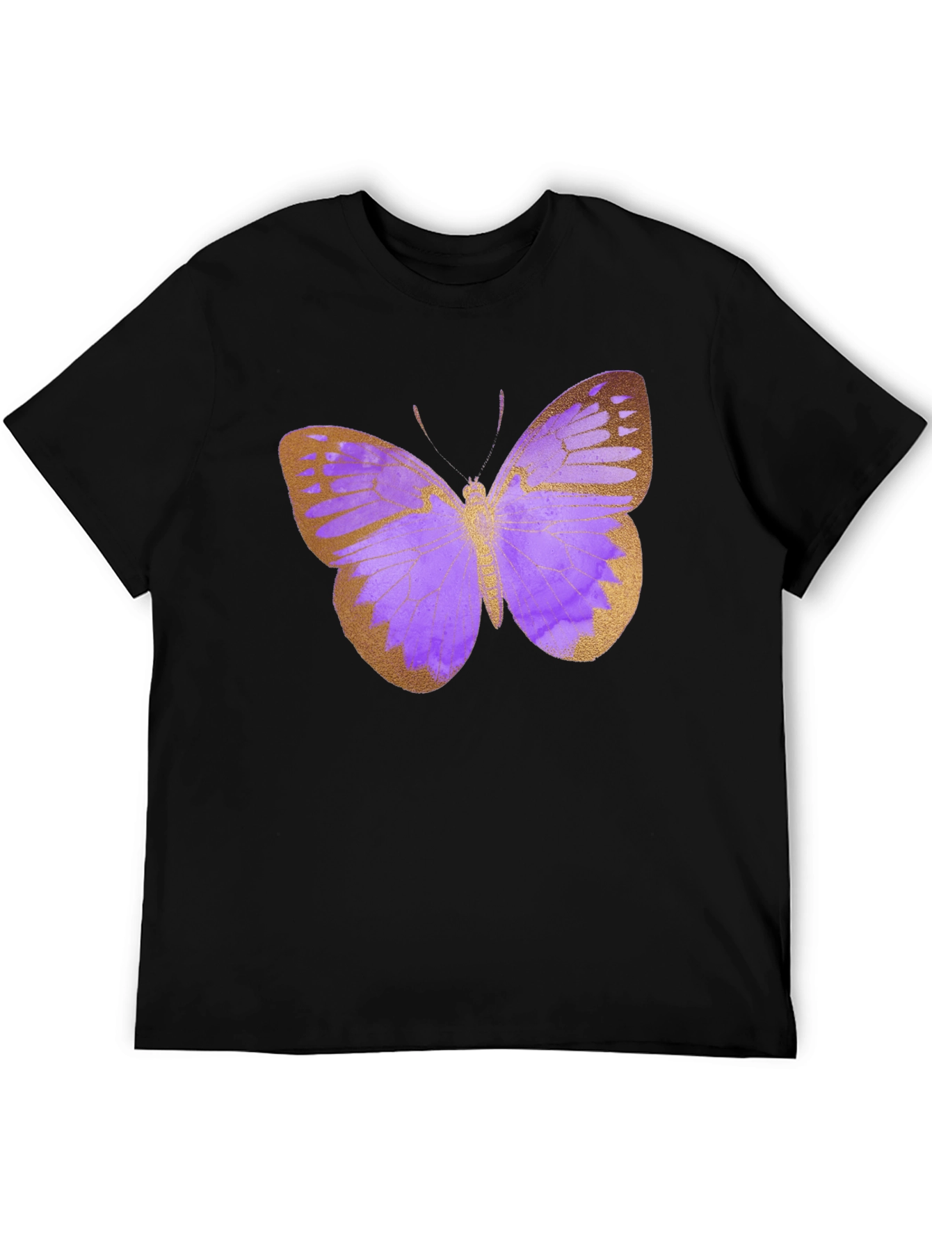 Butterfly Print Black T-Shirt