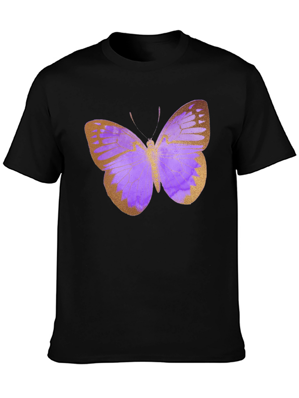 Butterfly Print Black T-Shirt