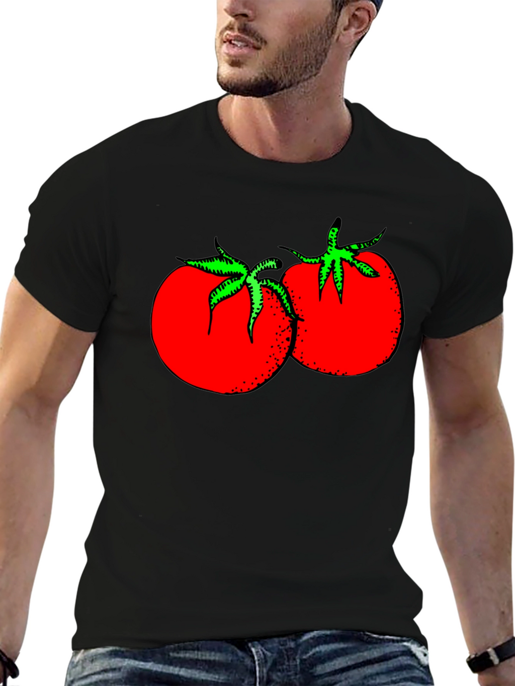 Tomato Graphic Black T-Shirt
