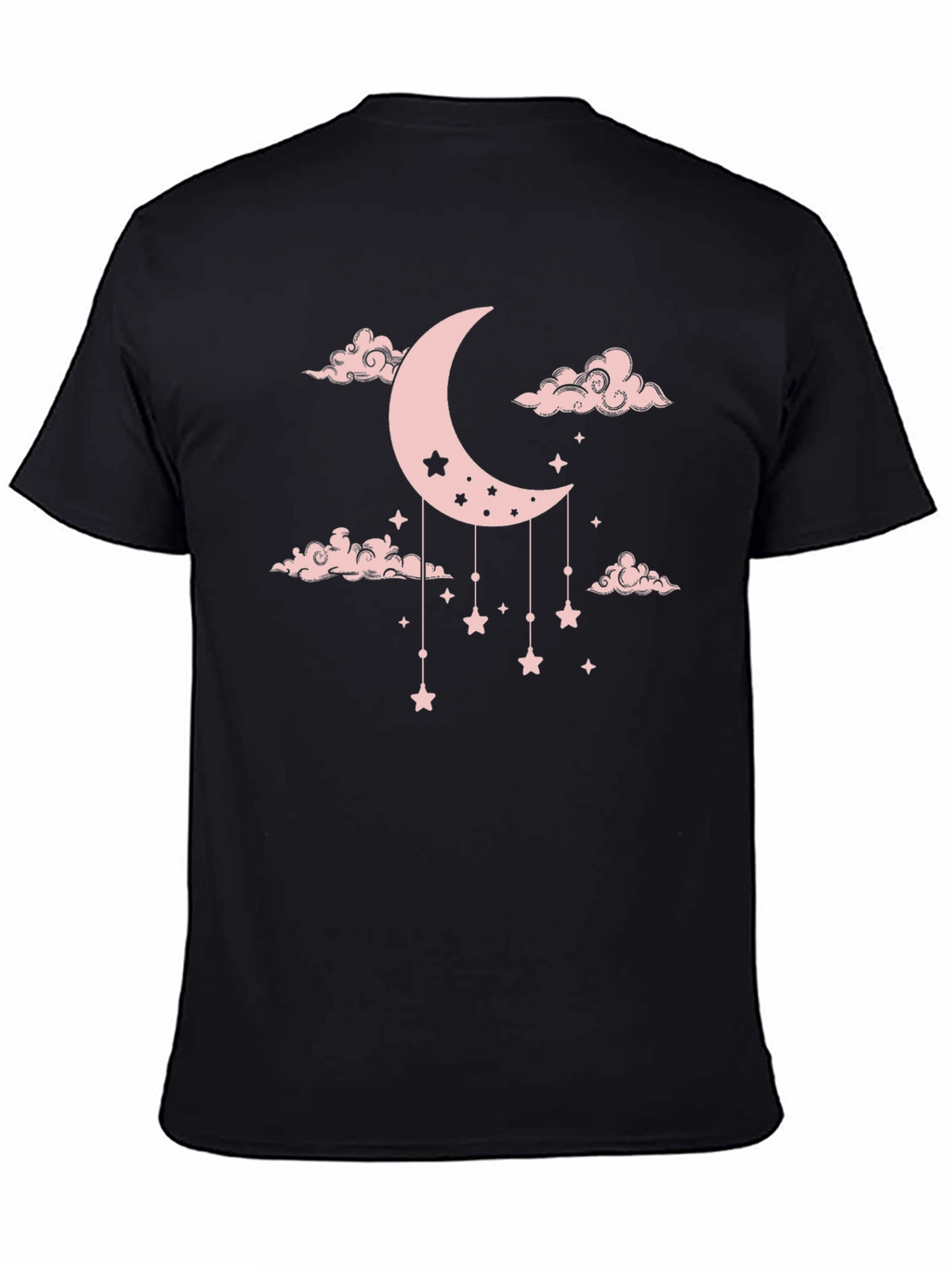 Dreamy Moon & Stars Graphic Tee - Black