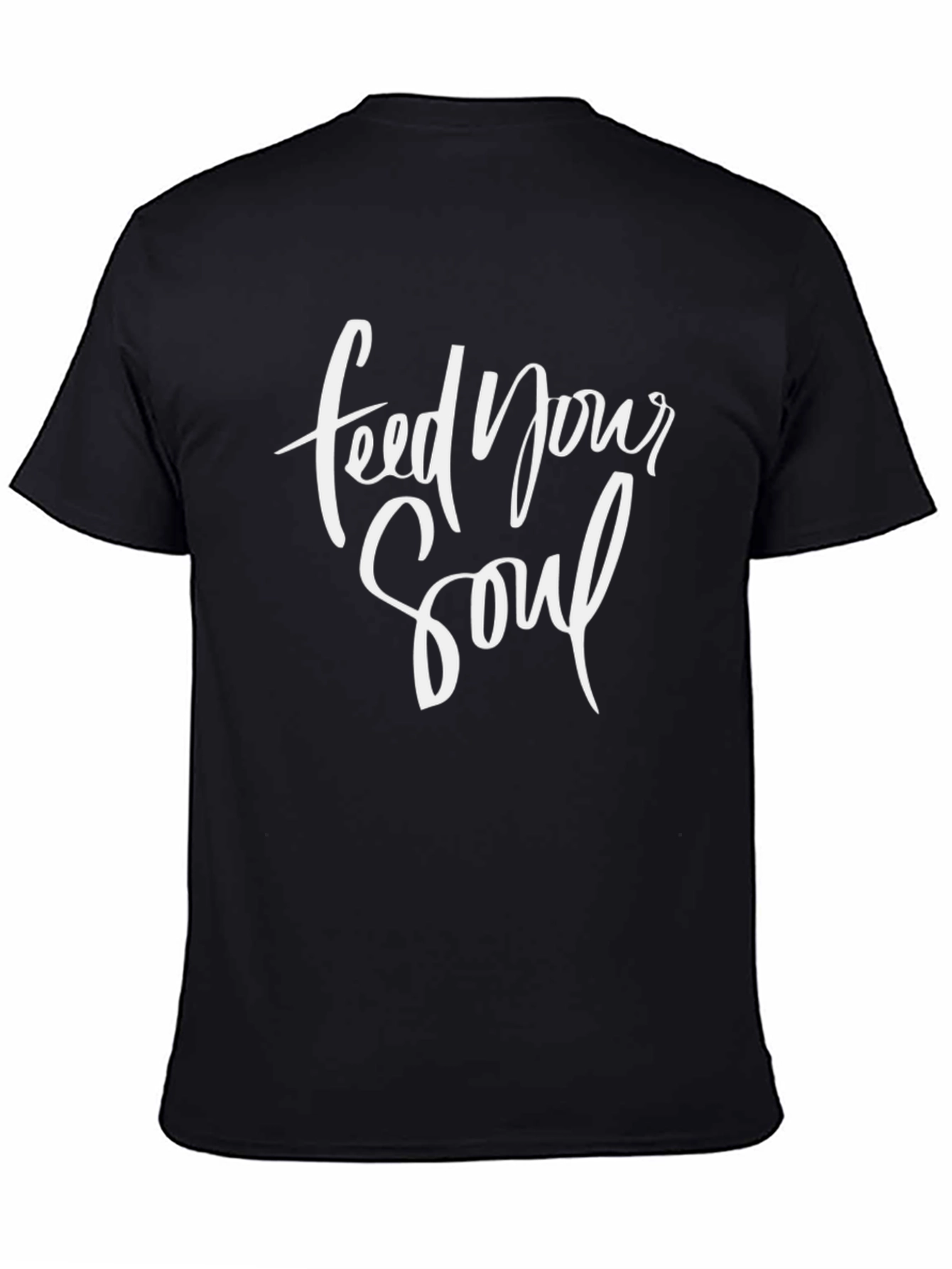 Feed Your Soul Graphic Tee - Black Cotton T-Shirt