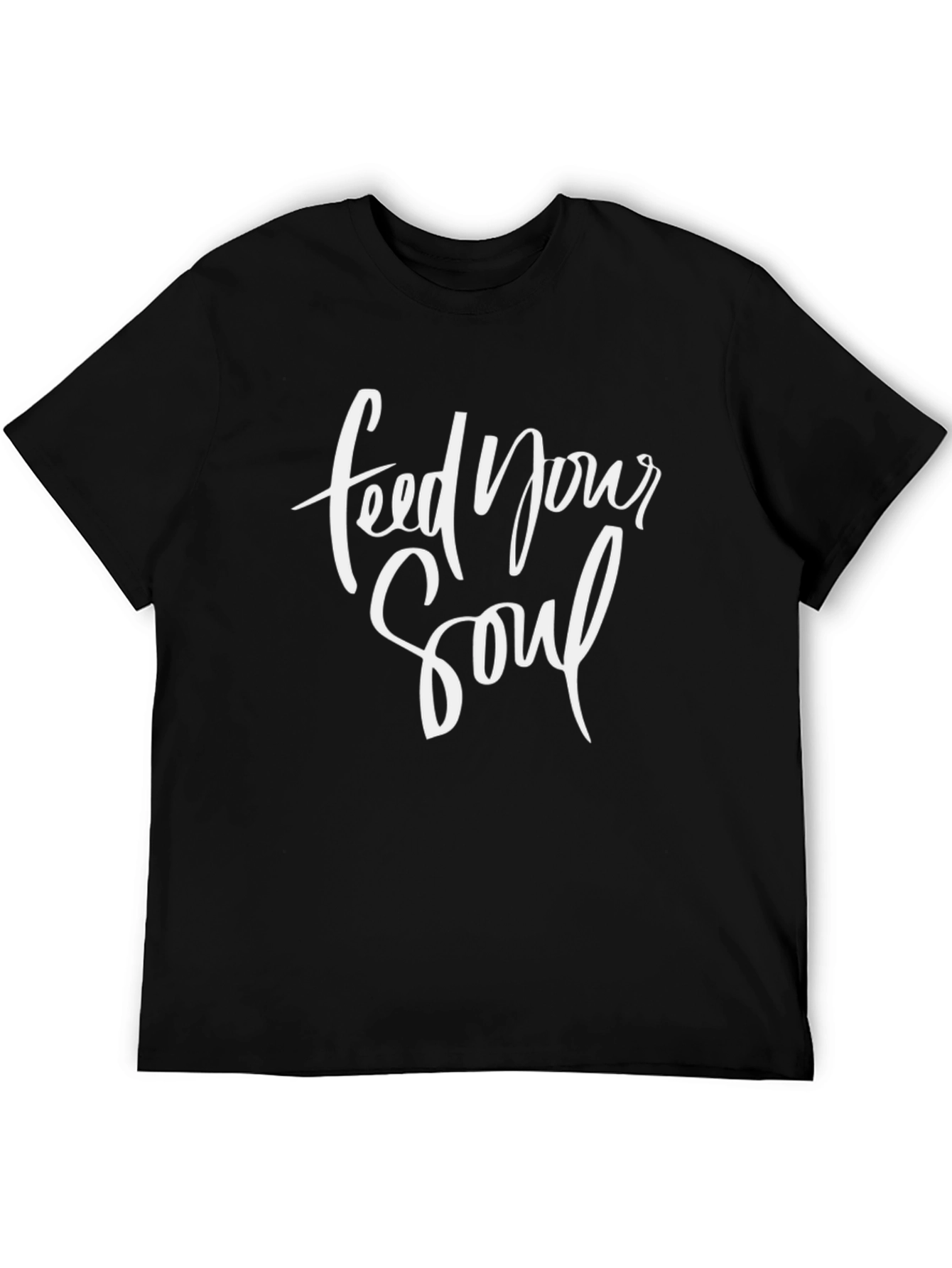 Feed Your Soul Graphic Tee - Black Cotton T-Shirt