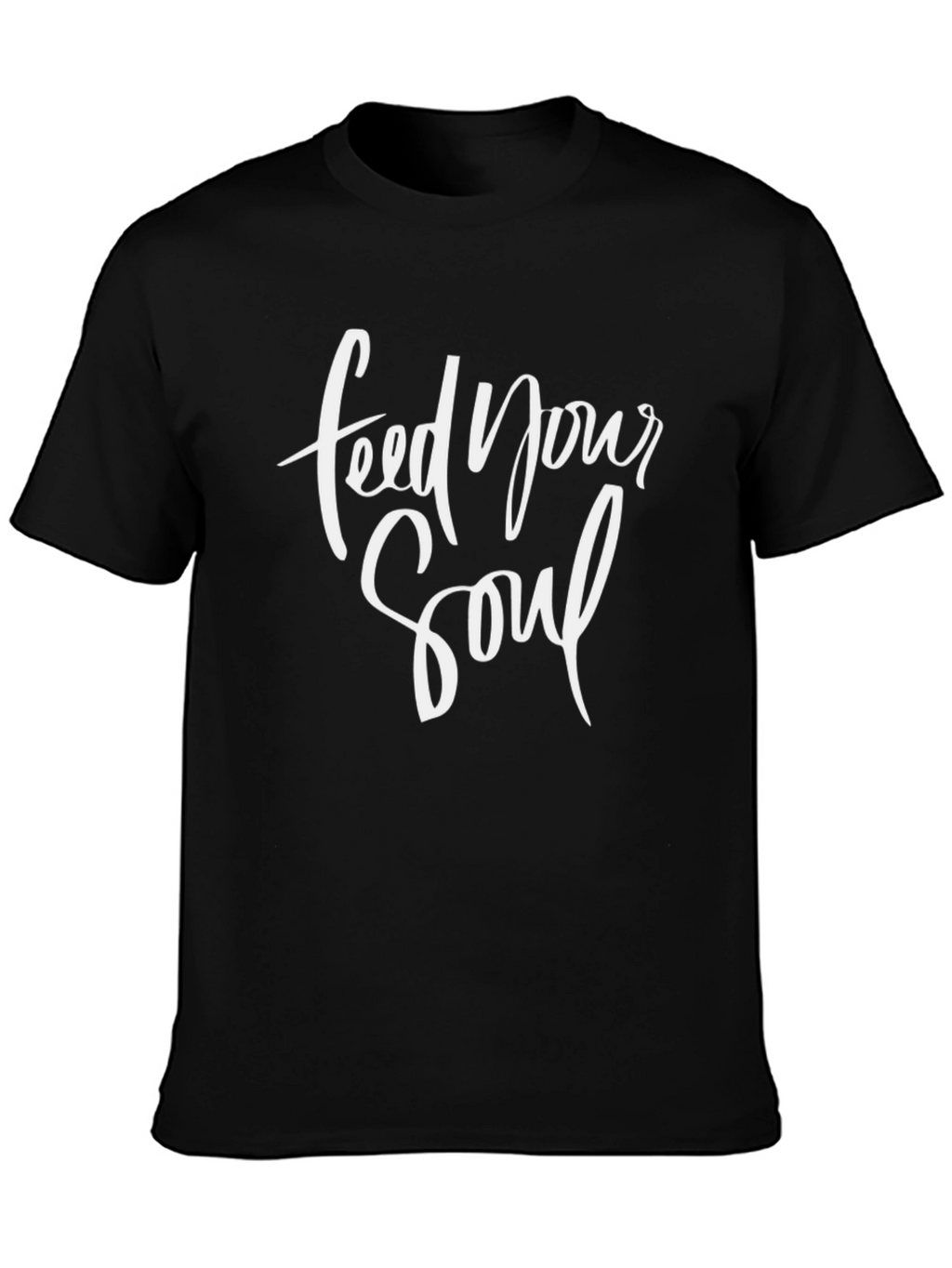 Feed Your Soul Graphic Tee - Black Cotton T-Shirt