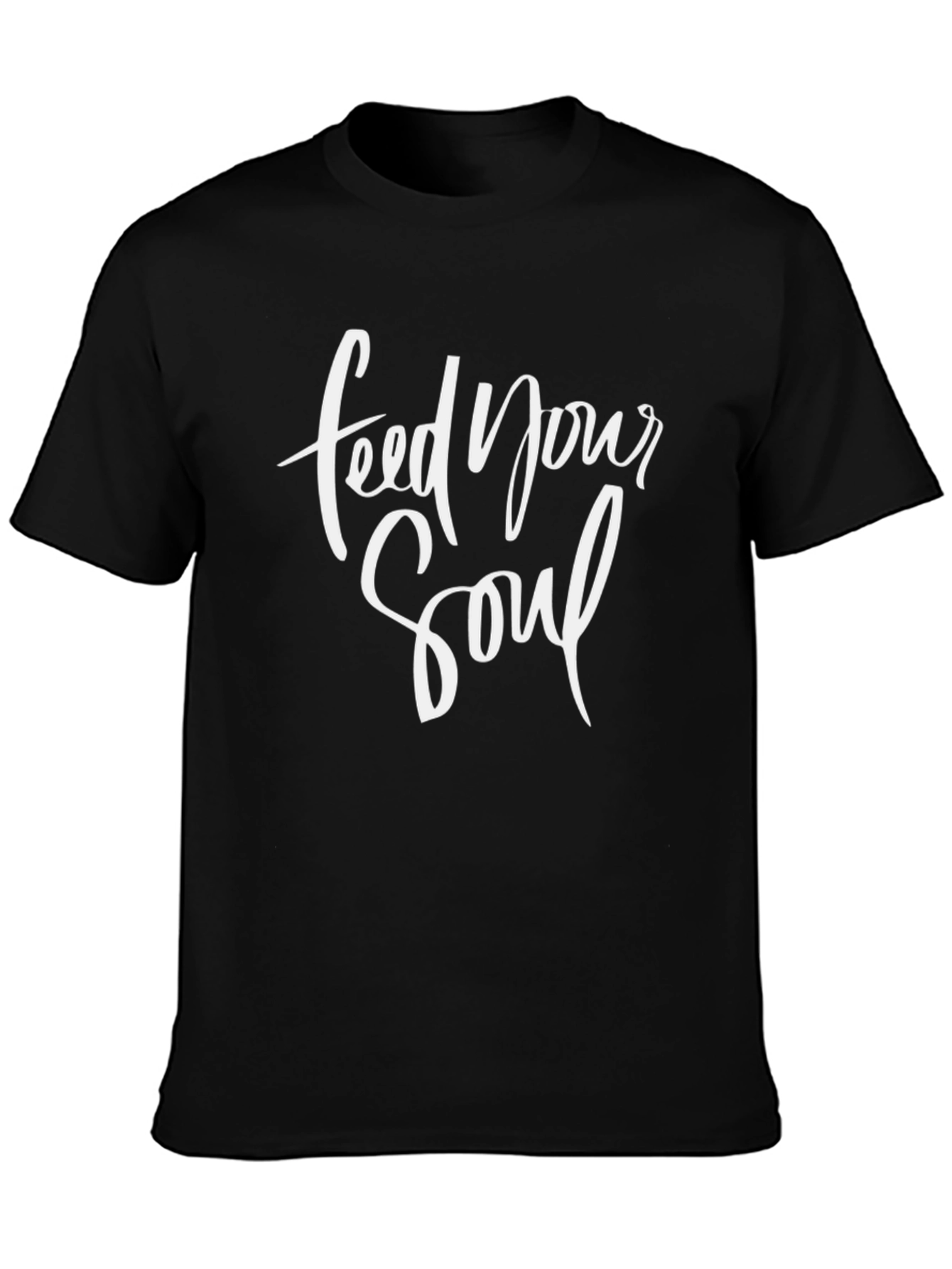 Feed Your Soul Graphic Tee - Black Cotton T-Shirt