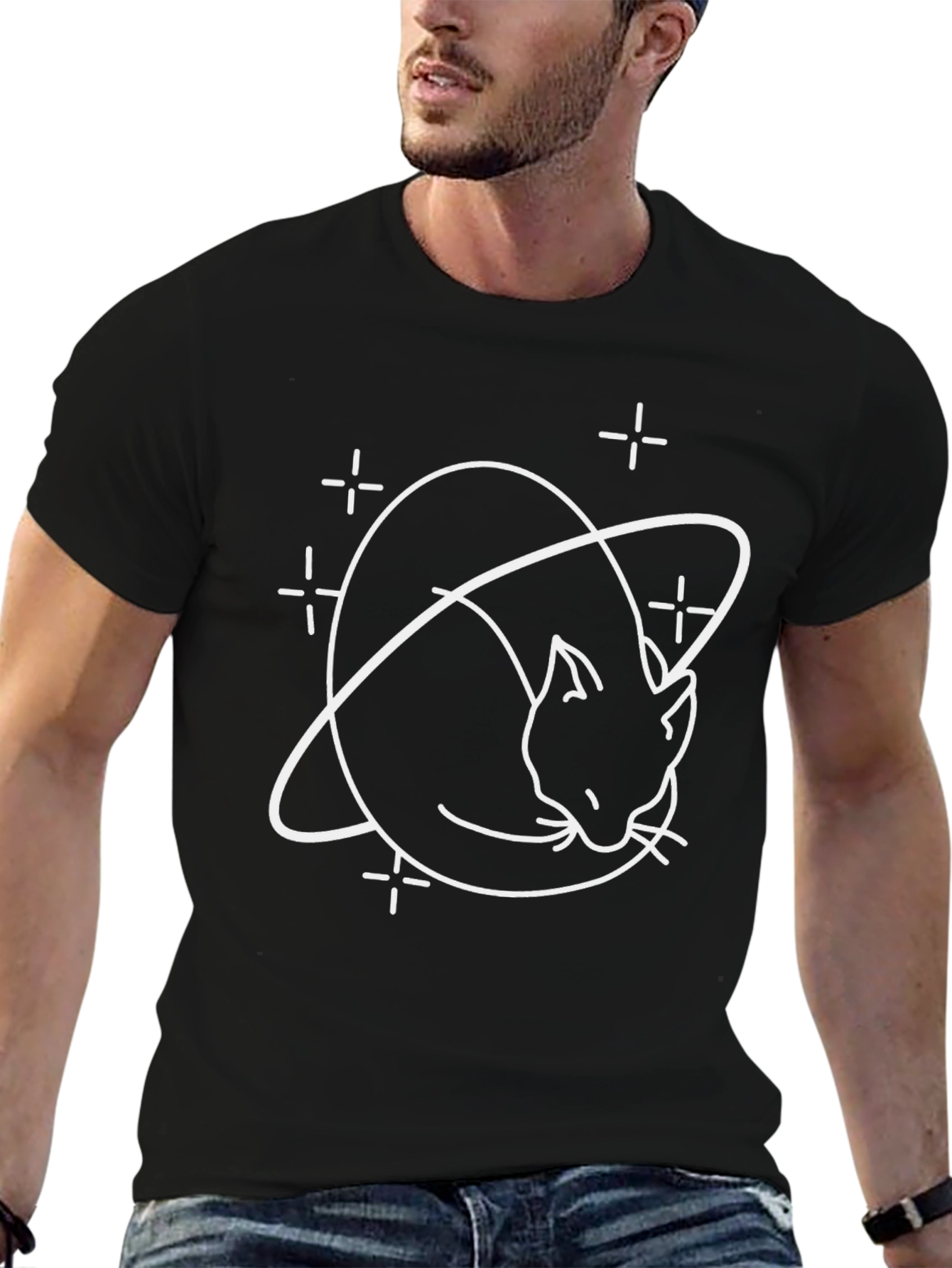 Cosmic Cat Black T-Shirt