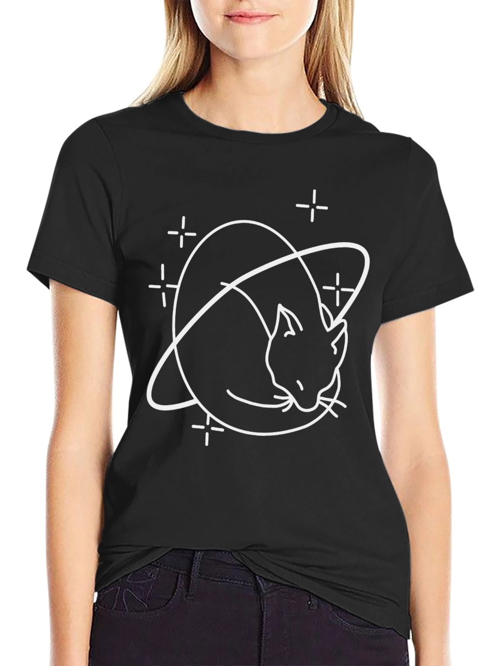 Cosmic Cat Black T-Shirt